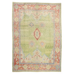 New Contemporary Colorful Turkish Oushak Rug with Aesthetic Movement Style
