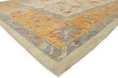 New Contemporary Colorful Turkish Oushak Rug with Tribal Boho Chic Style