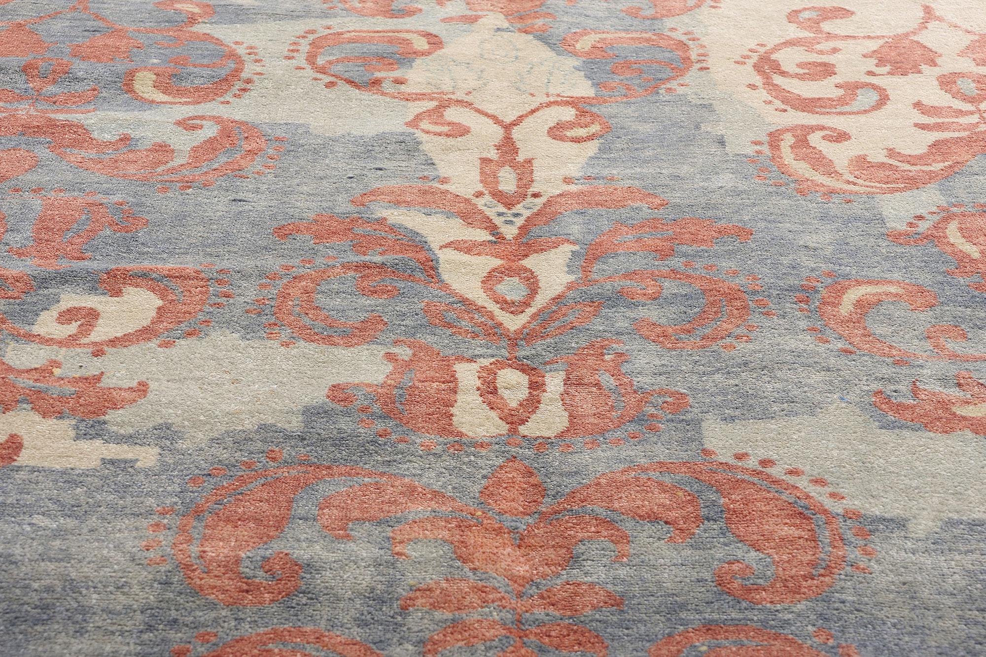 Pakistani New Contemporary Damask Carpet  with Expressionist Style For Sale