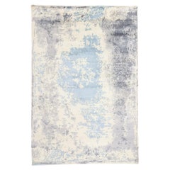 New Contemporary Damask Silk Area Rug with Victorian Elegance