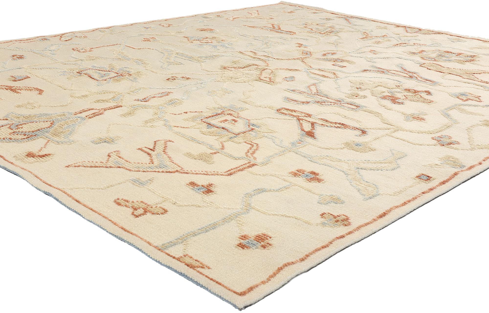 31250 New Desert Sands Modern Oushak High-Low Rug, 08'00 x 09'08. Dieser handgeknüpfte Wollteppich Desert Sands Modern Oushak High-Low ist ein eindrucksvolles Beispiel für zeitgenössische indische Handwerkskunst mit zeitlosen anatolischen