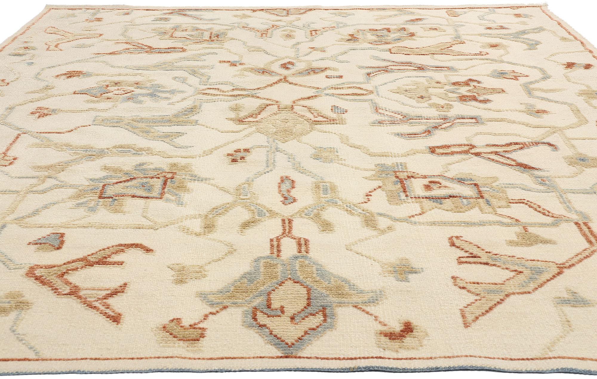New Contemporary Desert Sands Oushak Teppich mit Hoch- und Niedrigflor, 08'00 x 09'08 (Indisch) im Angebot