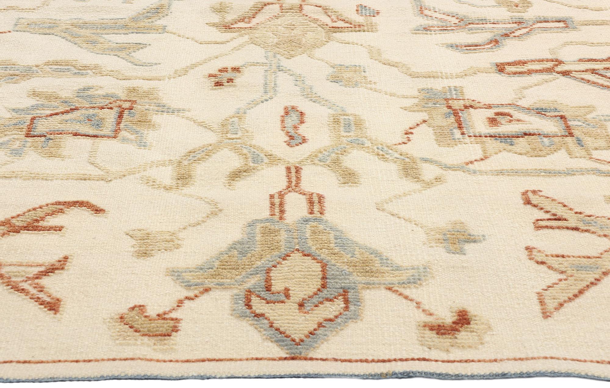 New Contemporary Desert Sands Oushak Teppich mit Hoch- und Niedrigflor, 08'00 x 09'08 (Handgewebt) im Angebot