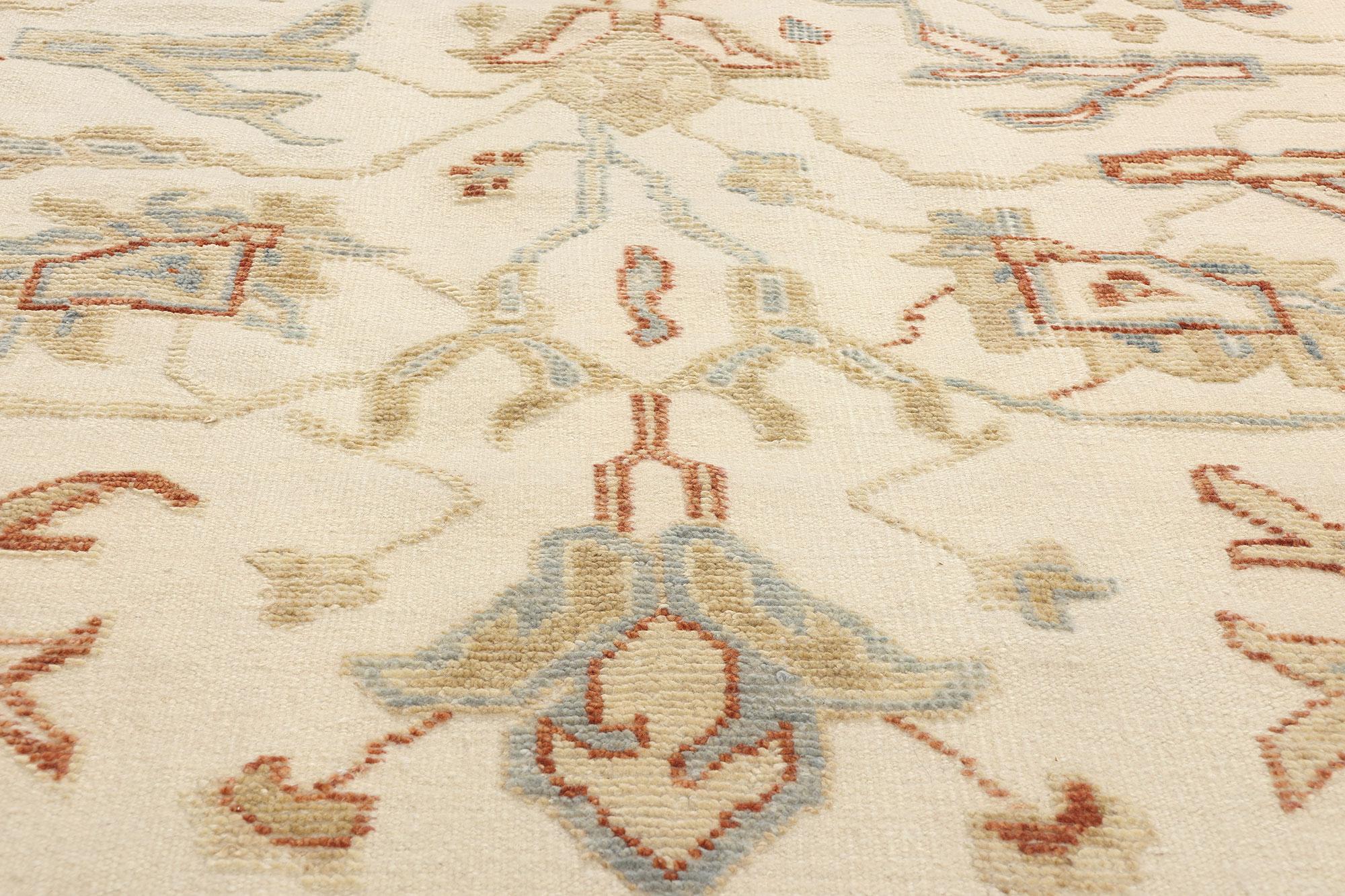 New Contemporary Desert Sands Oushak Teppich mit Hoch- und Niedrigflor, 08'00 x 09'08 im Zustand „Neu“ im Angebot in Dallas, TX