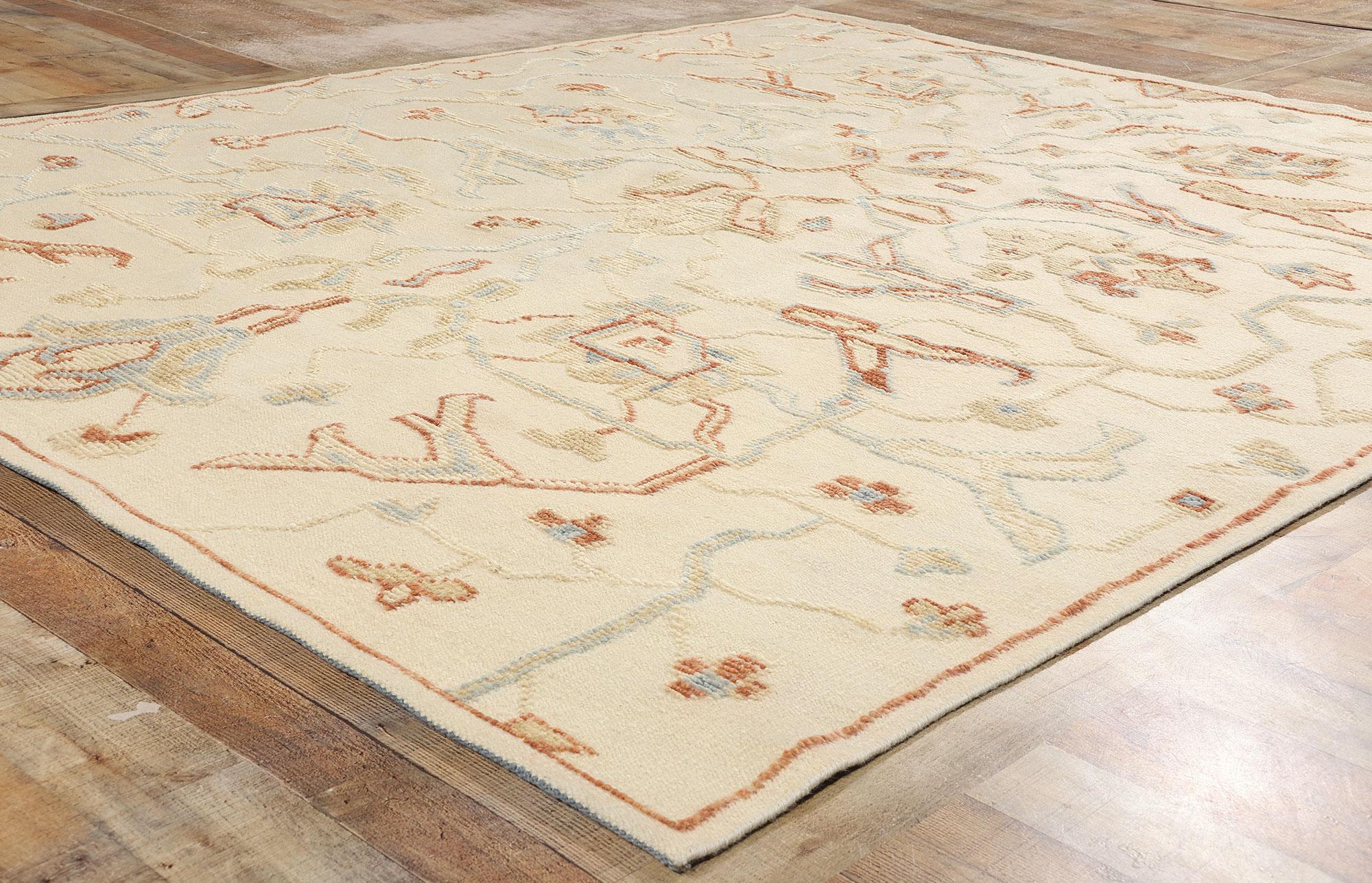 New Contemporary Desert Sands Oushak Teppich mit Hoch- und Niedrigflor, 08'00 x 09'08 (Wolle) im Angebot