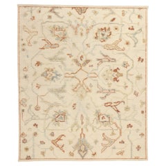 New Contemporary Desert Sands Oushak Rug with High and Low Pile, 08'00 x 09'08