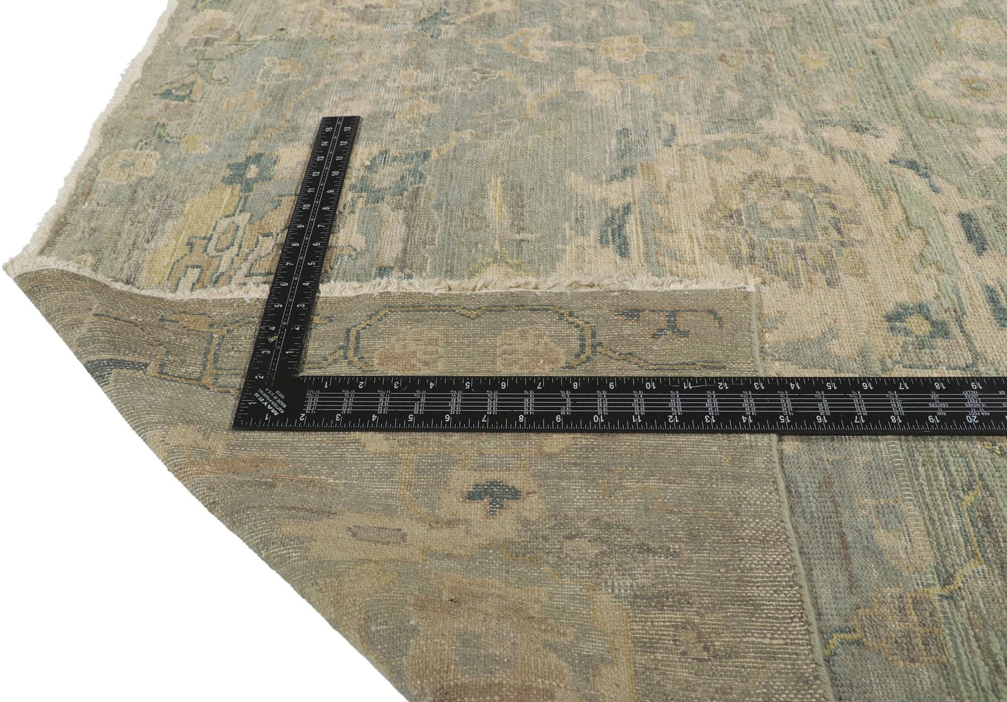 Hand-Knotted New Contemporary Distressed Rug with Modern Vintage Style For Sale