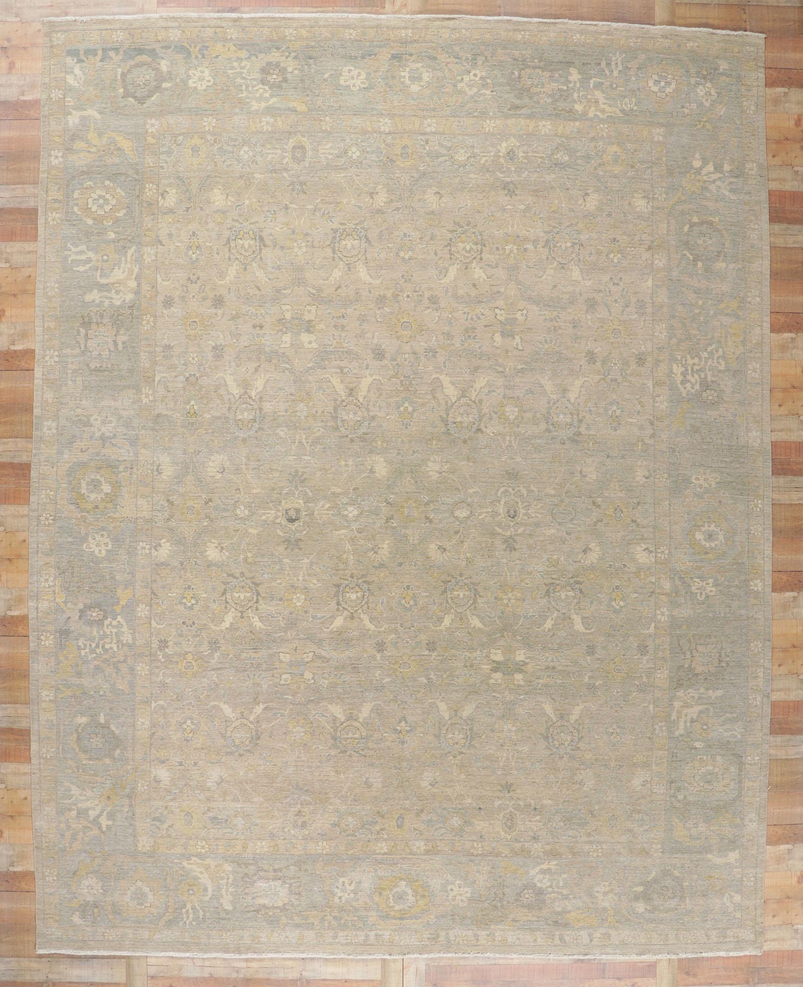 New Contemporary Distressed Rug with Modern Vintage Style In New Condition For Sale In Dallas, TX