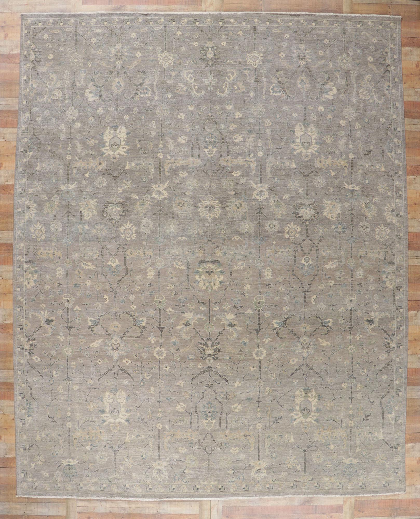 New Contemporary Distressed Rug with Modern Vintage Style In New Condition For Sale In Dallas, TX