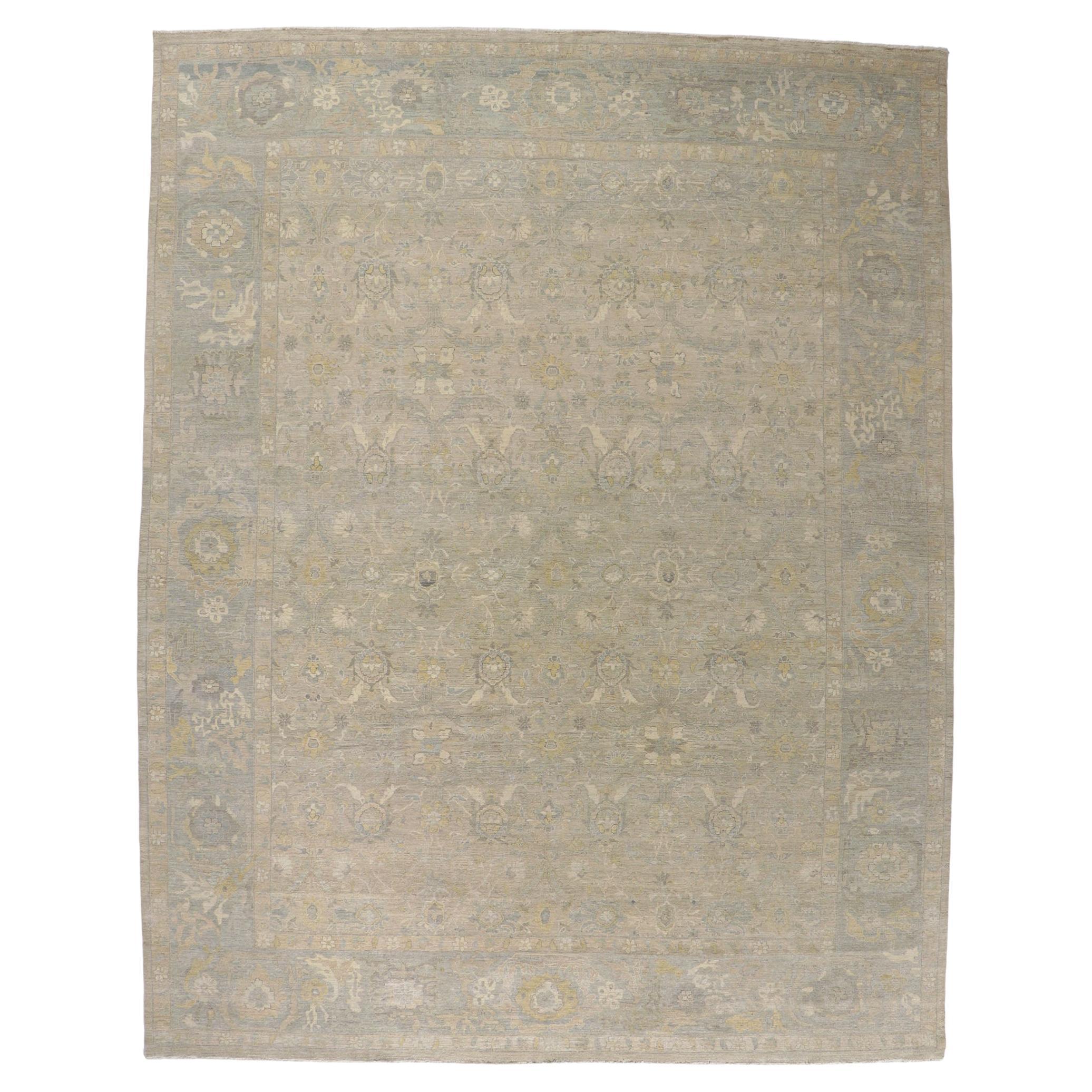 Nouveau tapis contemporain vieilli avec style vintage moderne et contemporain