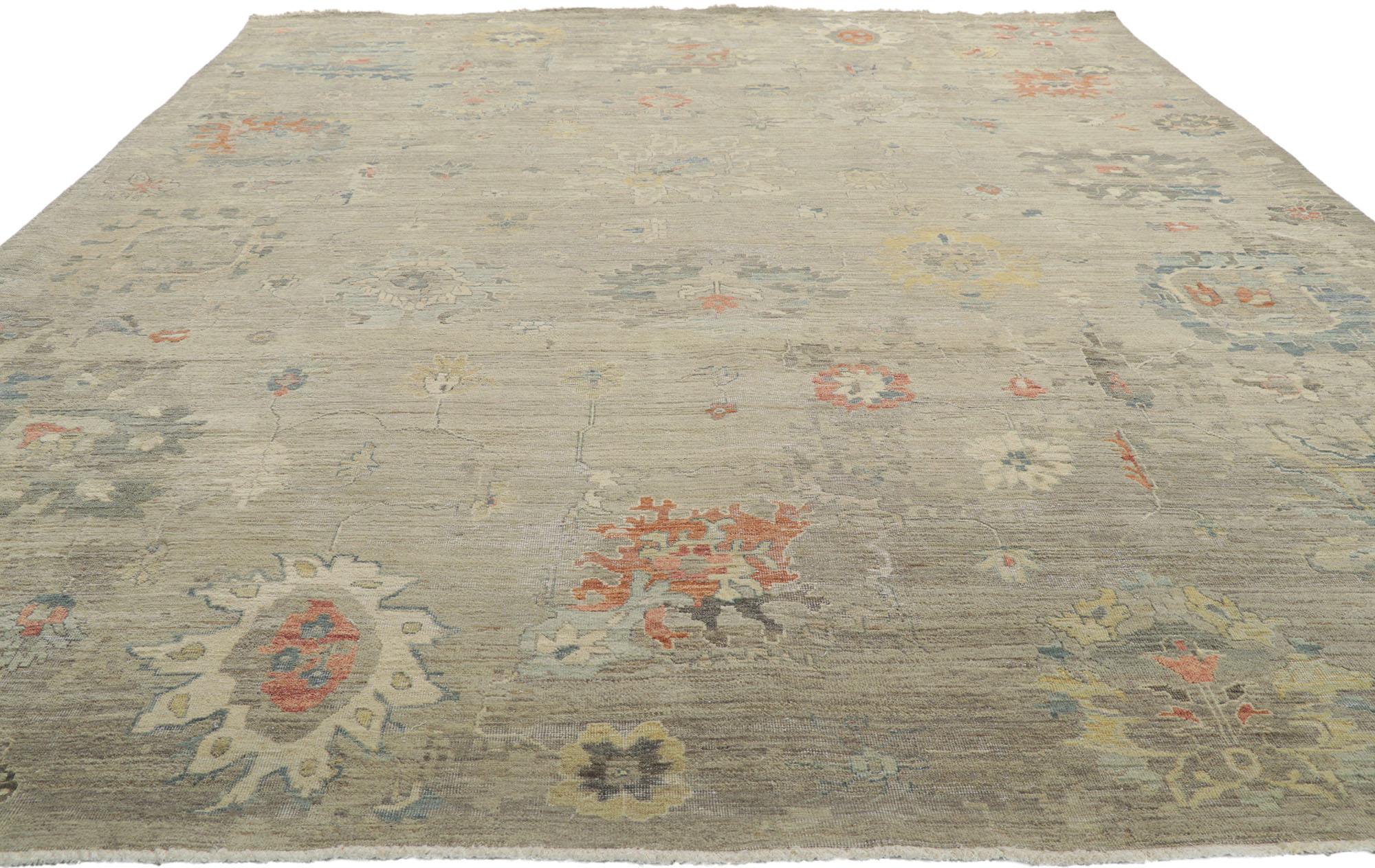 Indian New Contemporary Distressed Rug with Modern Style For Sale