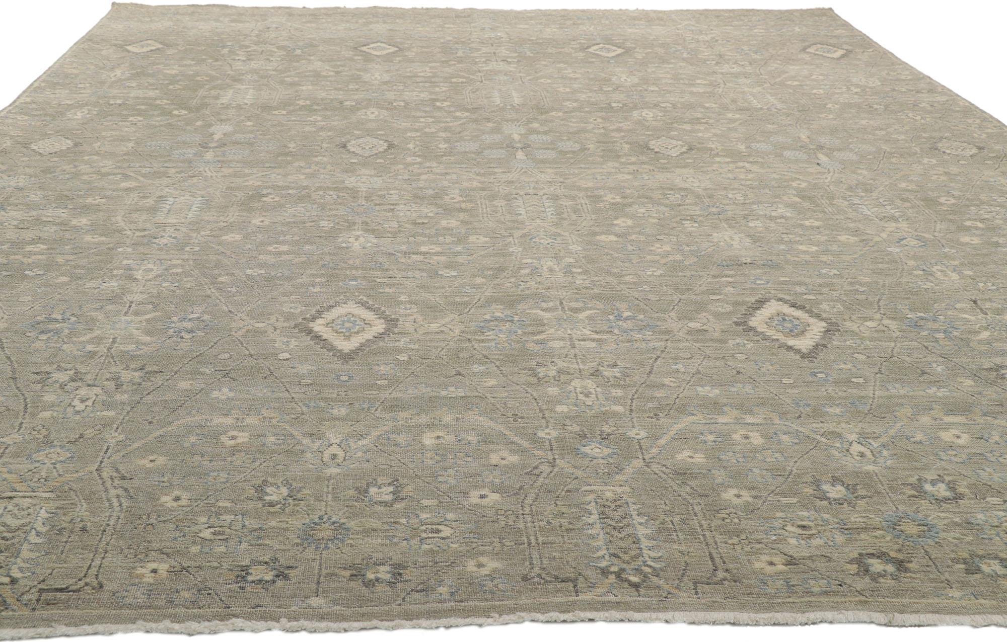 Indian New Contemporary Distressed Rug with Modern Style For Sale
