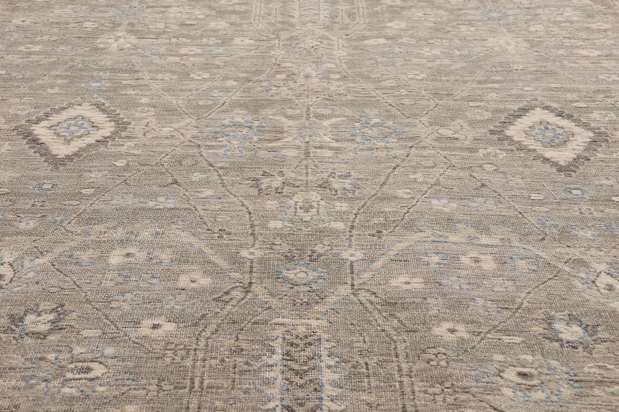 New Contemporary Grey Oushak Rug with Modern Rustic Style In New Condition For Sale In Dallas, TX
