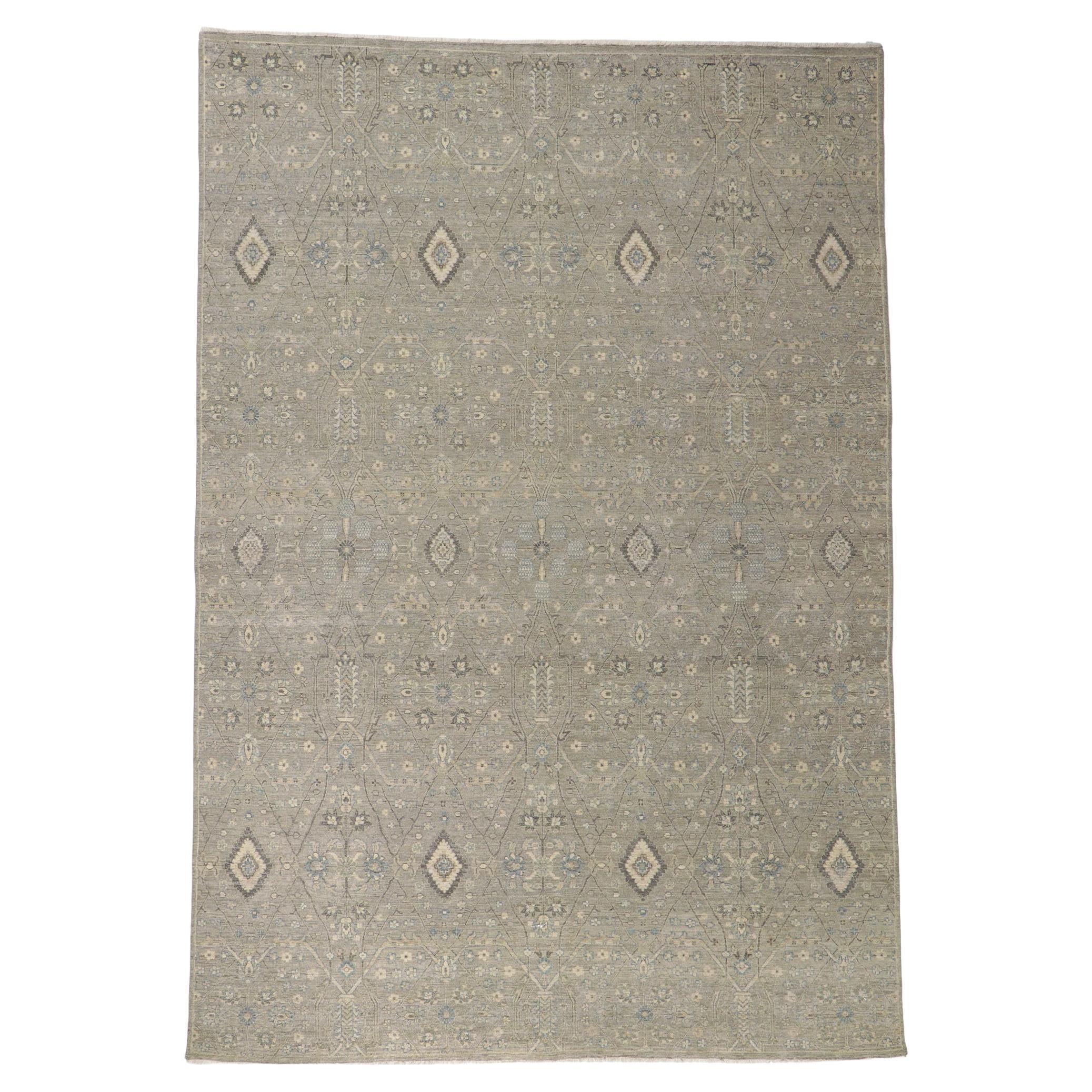 New Contemporary Distressed Rug with Modern Style