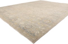 Nueva Alfombra Oushak Moderna en Tono Tierra con Estilo Tradicional