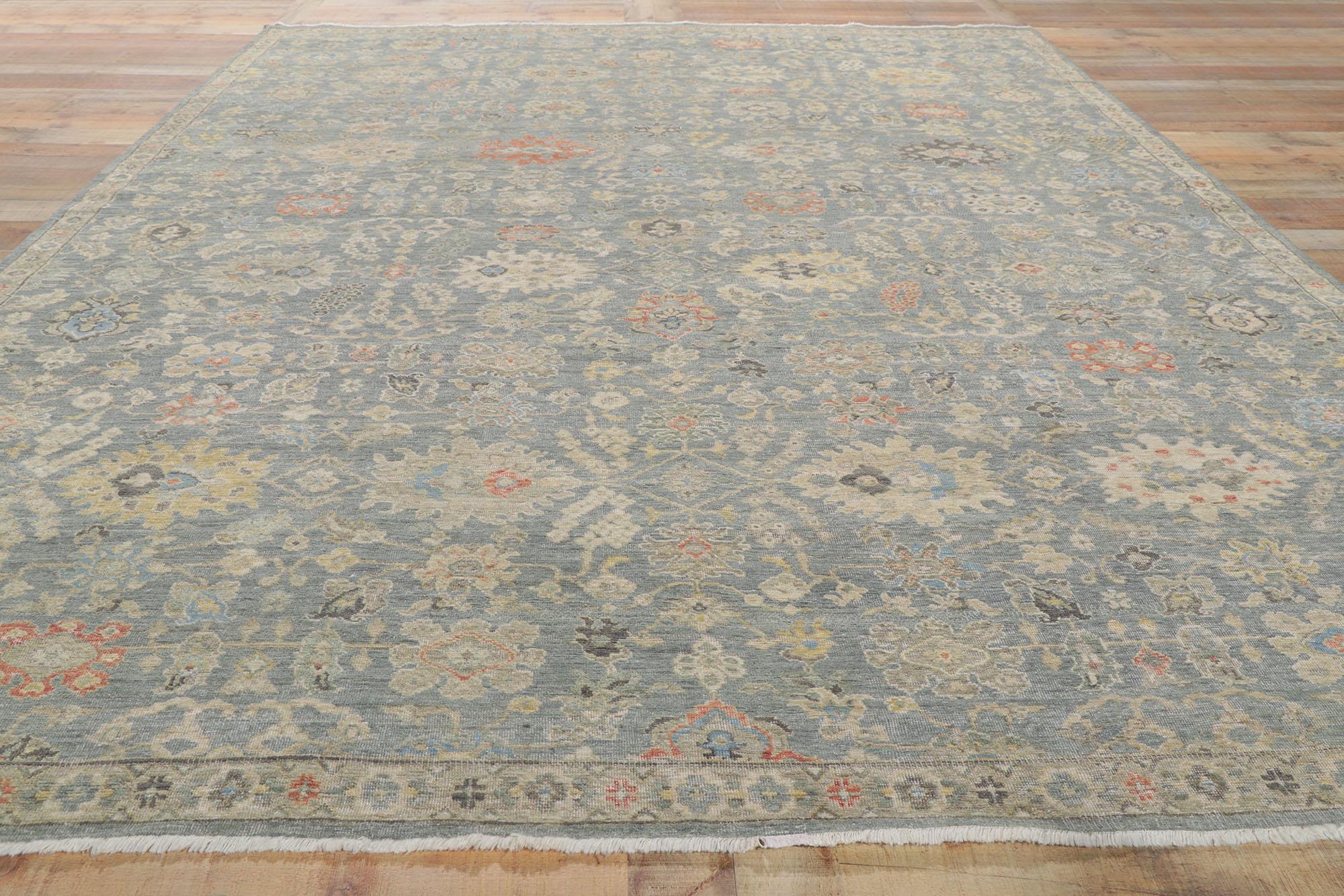 New Contemporary Distressed Carpet with Modern Vintage Style 2