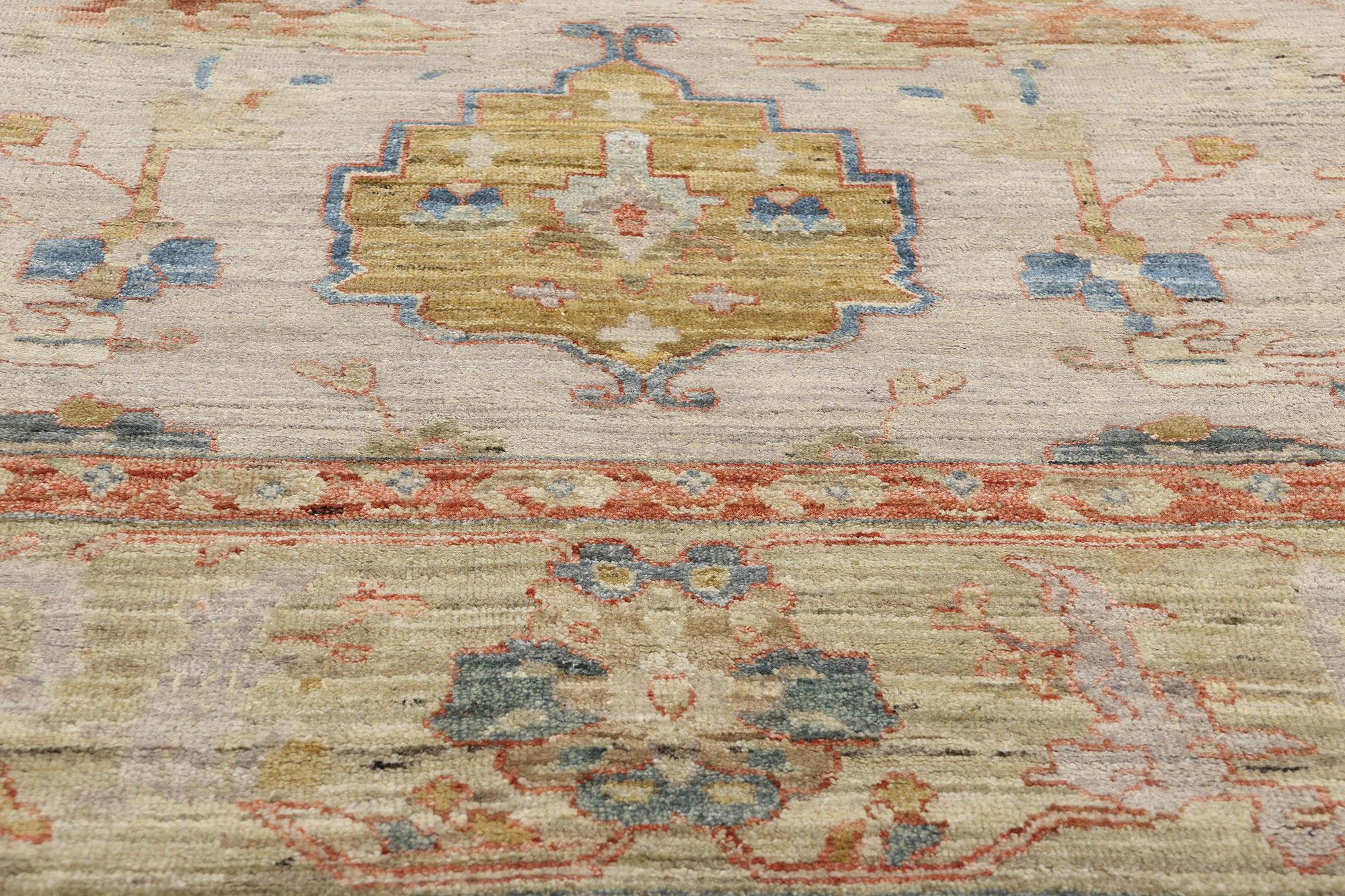New Contemporary Earth-Tone Oushak Rug, 09'11 x 13'09 In New Condition For Sale In Dallas, TX