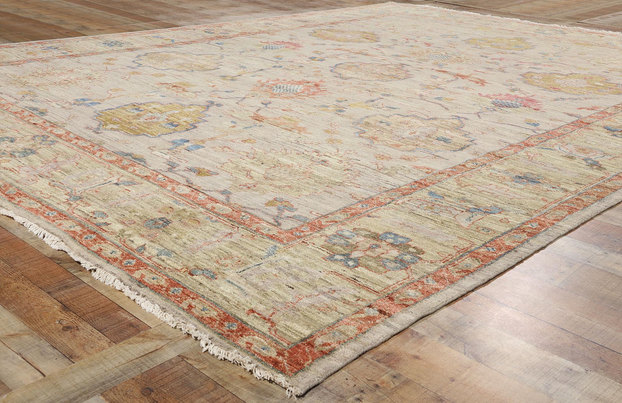 New Contemporary Earth-Tone Oushak Rug, 09'11 x 13'09 For Sale 1