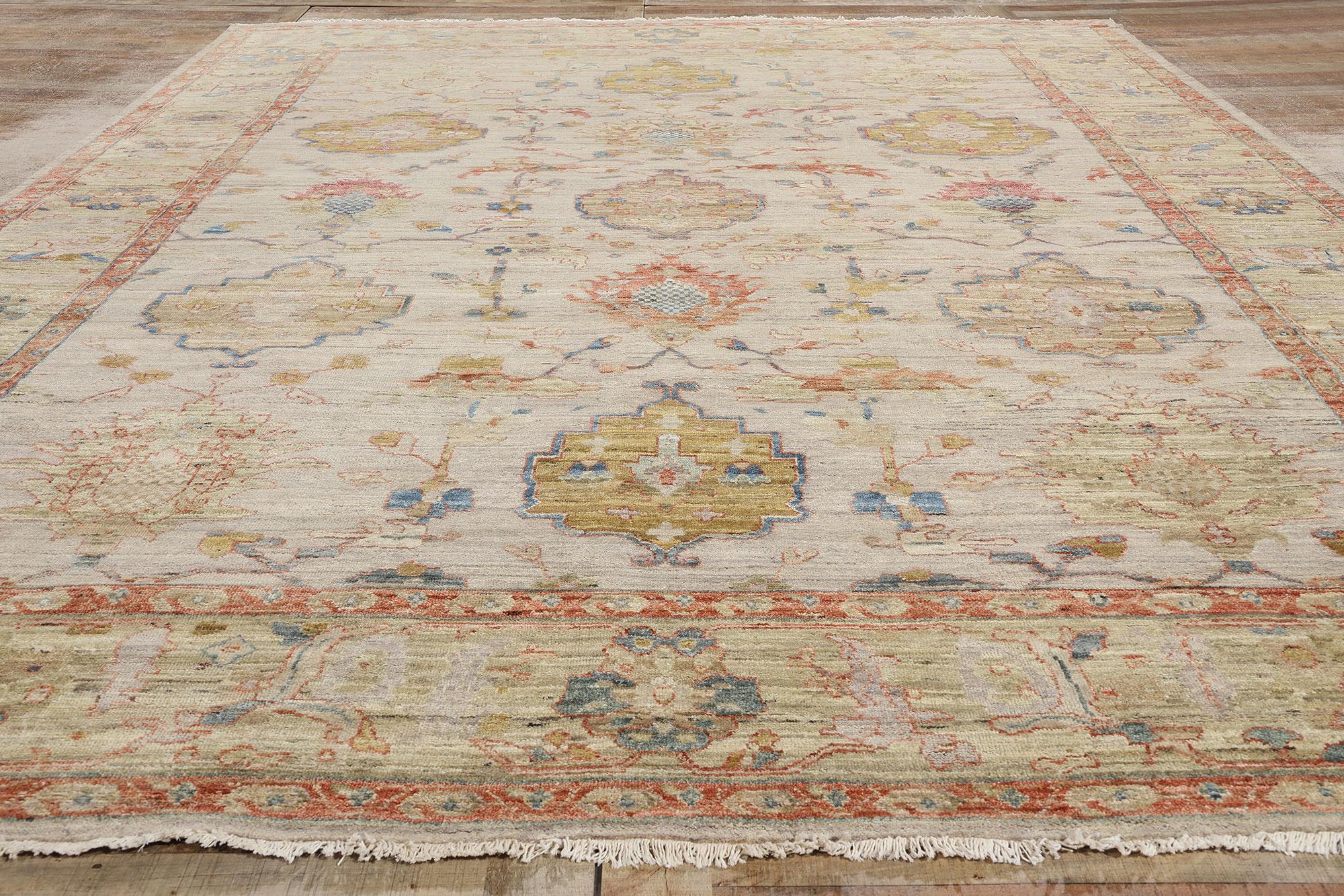 New Contemporary Earth-Tone Oushak Rug, 09'11 x 13'09 For Sale 2