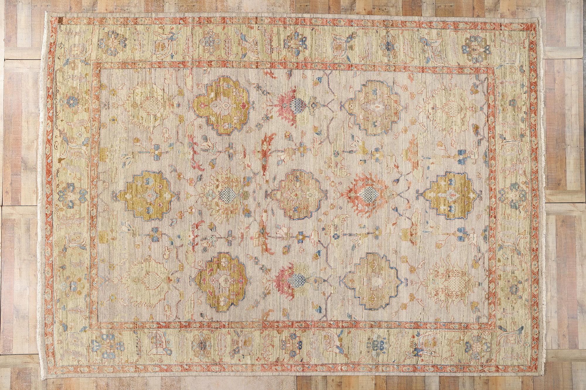 New Contemporary Earth-Tone Oushak Rug, 09'11 x 13'09 For Sale 3