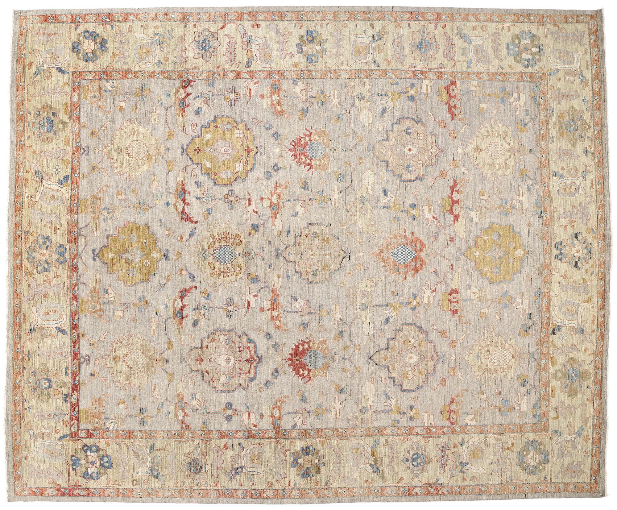 Tappeto New Contemporary Oushak, 12'00 x 14'08, tonalità Terra in vendita 3