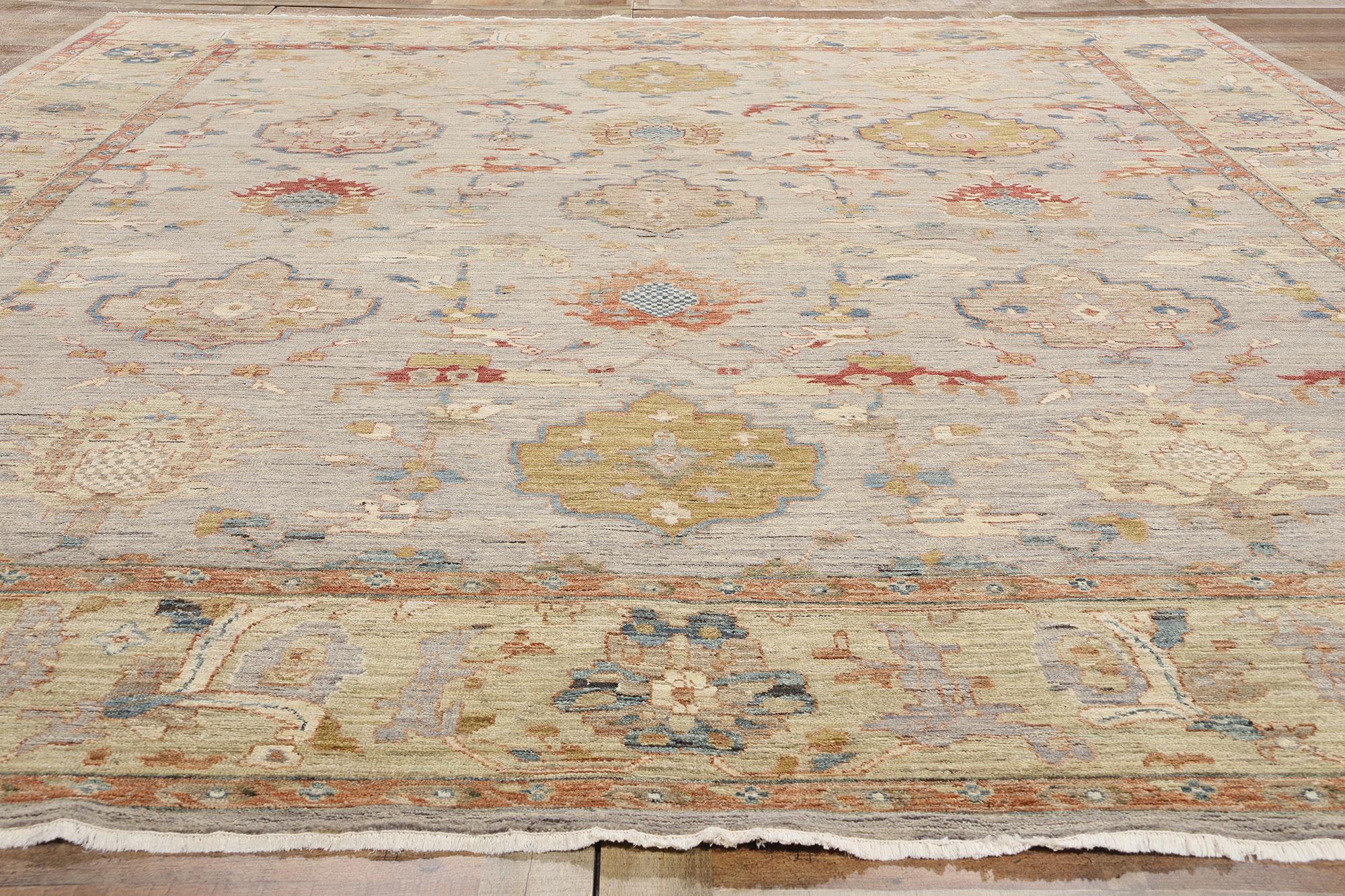 Tappeto New Contemporary Oushak, 12'00 x 14'08, tonalità Terra in vendita 1