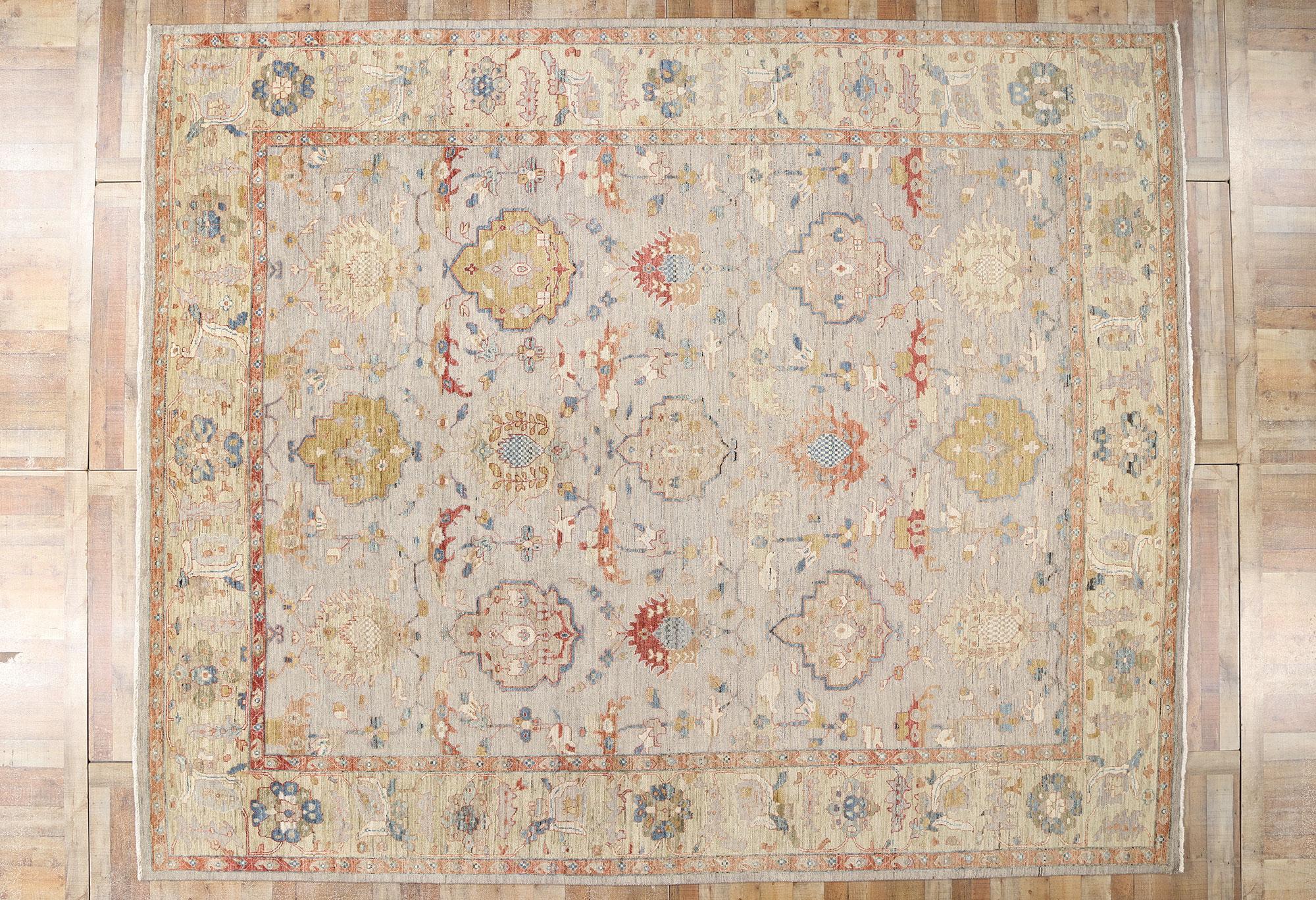 Tappeto New Contemporary Oushak, 12'00 x 14'08, tonalità Terra in vendita 2