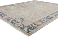 New Contemporary Earth-Tone Oushak Rug
