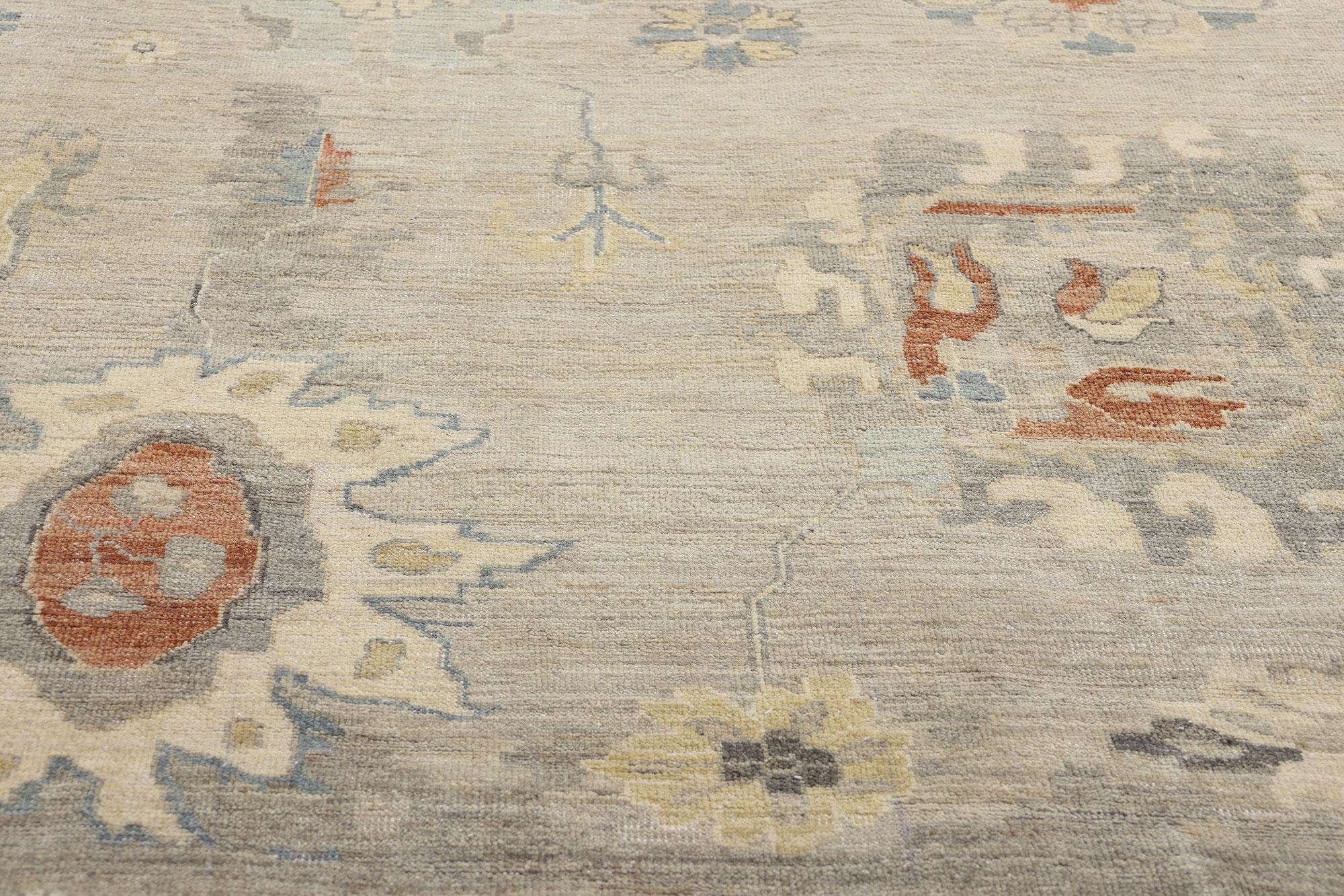 New Contemporary Earth-Tone Oushak Rug (Tapis Oushak contemporain) Neuf - En vente à Dallas, TX