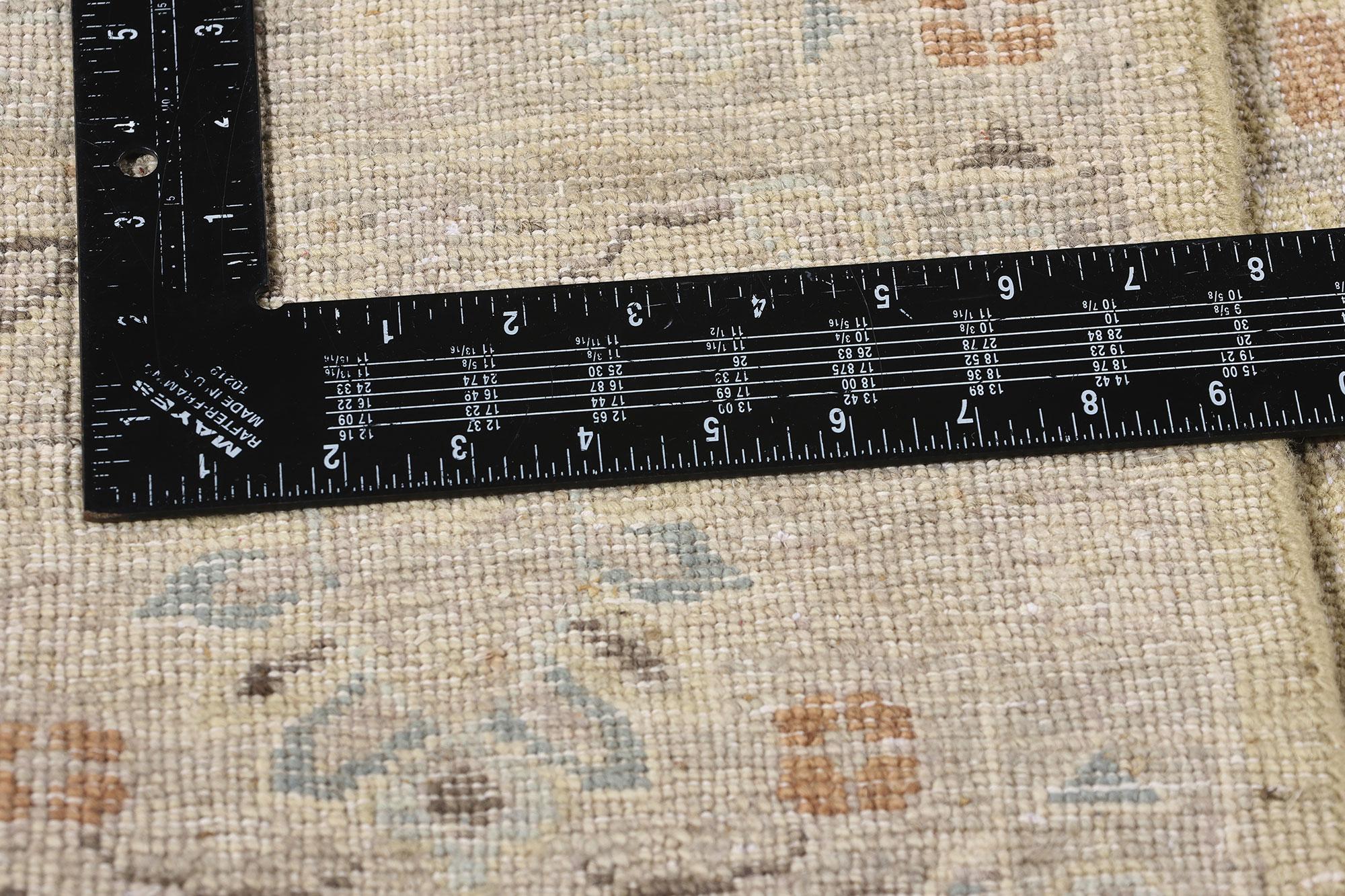 Wool New Contemporary Earth-Tone Oushak Rug For Sale