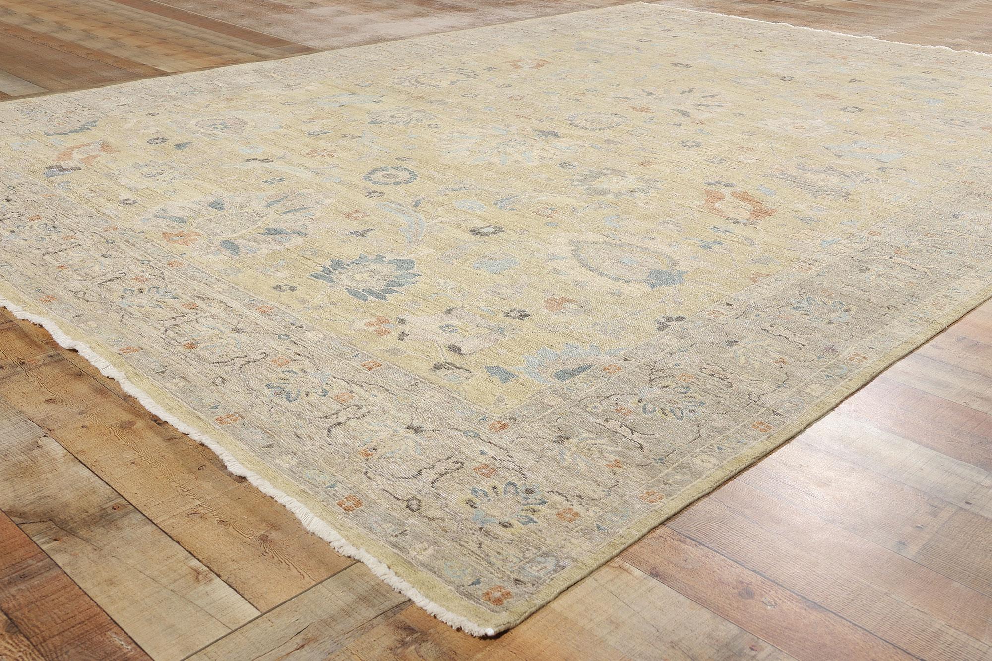 New Contemporary Earth-Tone Oushak Rug For Sale 1