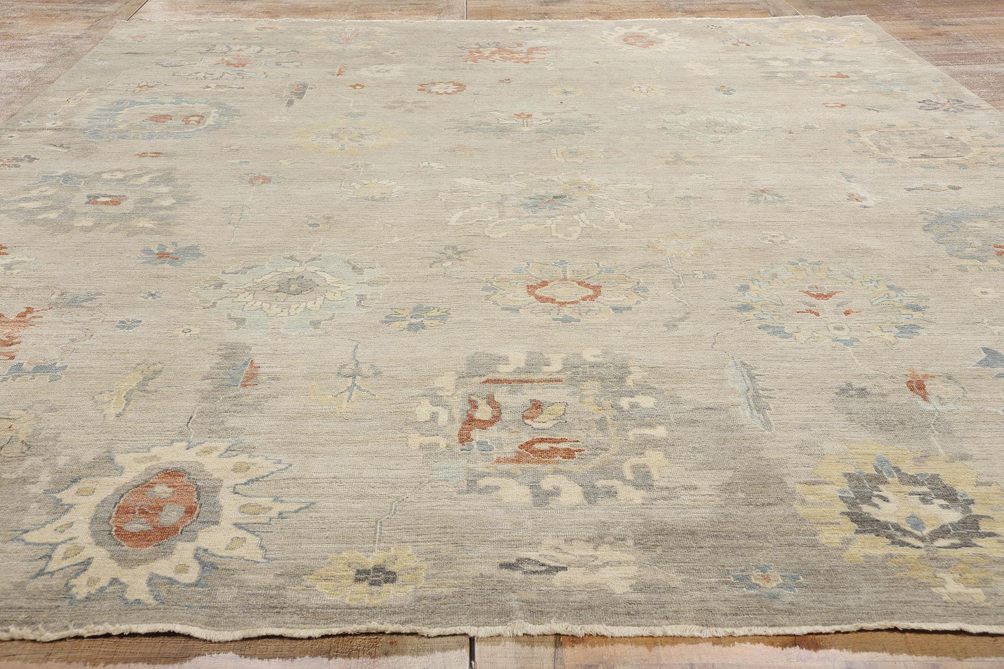 New Contemporary Earth-Tone Oushak Rug (Tapis Oushak contemporain) en vente 1