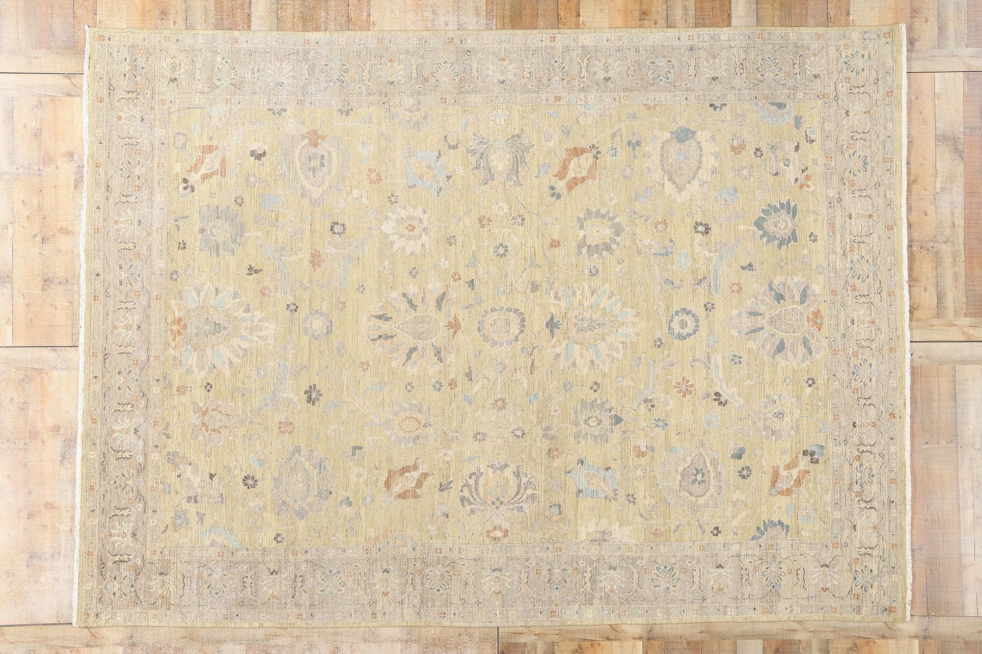 New Contemporary Earth-Tone Oushak Rug For Sale 3