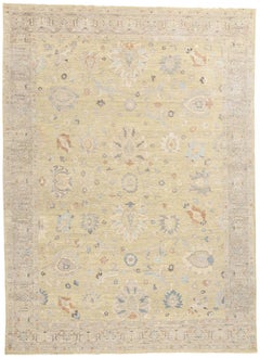 New Contemporary Earth-Tone Oushak Rug