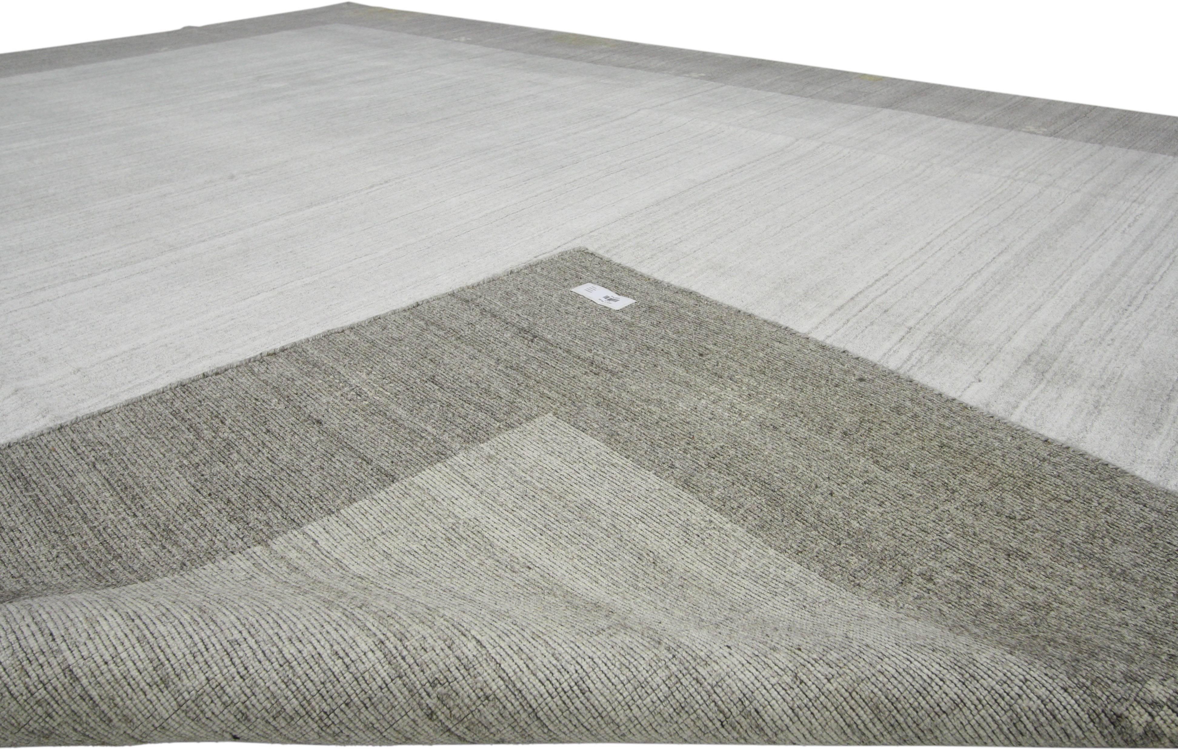 Indian New Contemporary Gabbeh Gray Area Rug with Modern Style