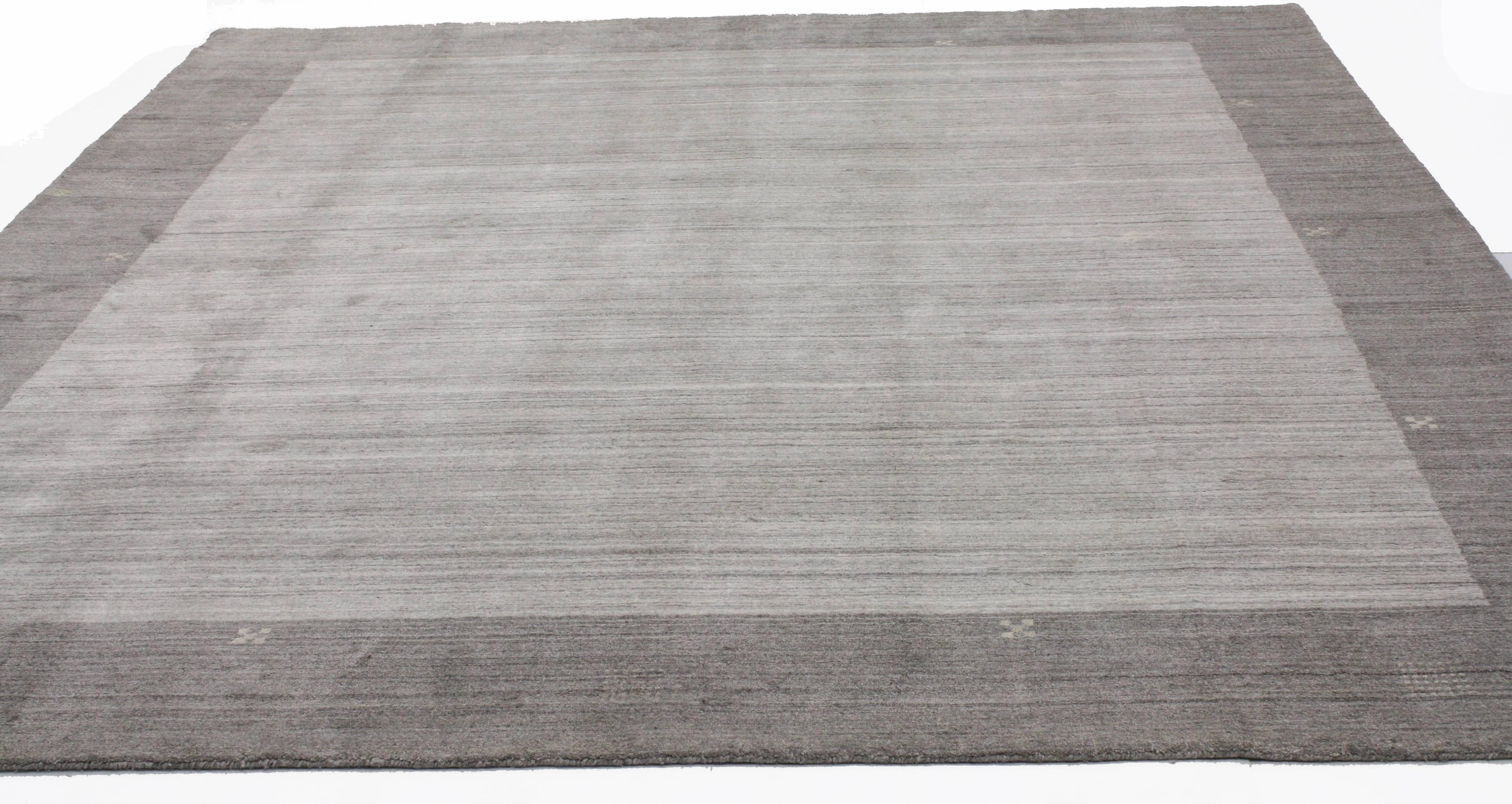 New Contemporary Gabbeh Gray Area Rug with Modern Style In Good Condition In Dallas, TX