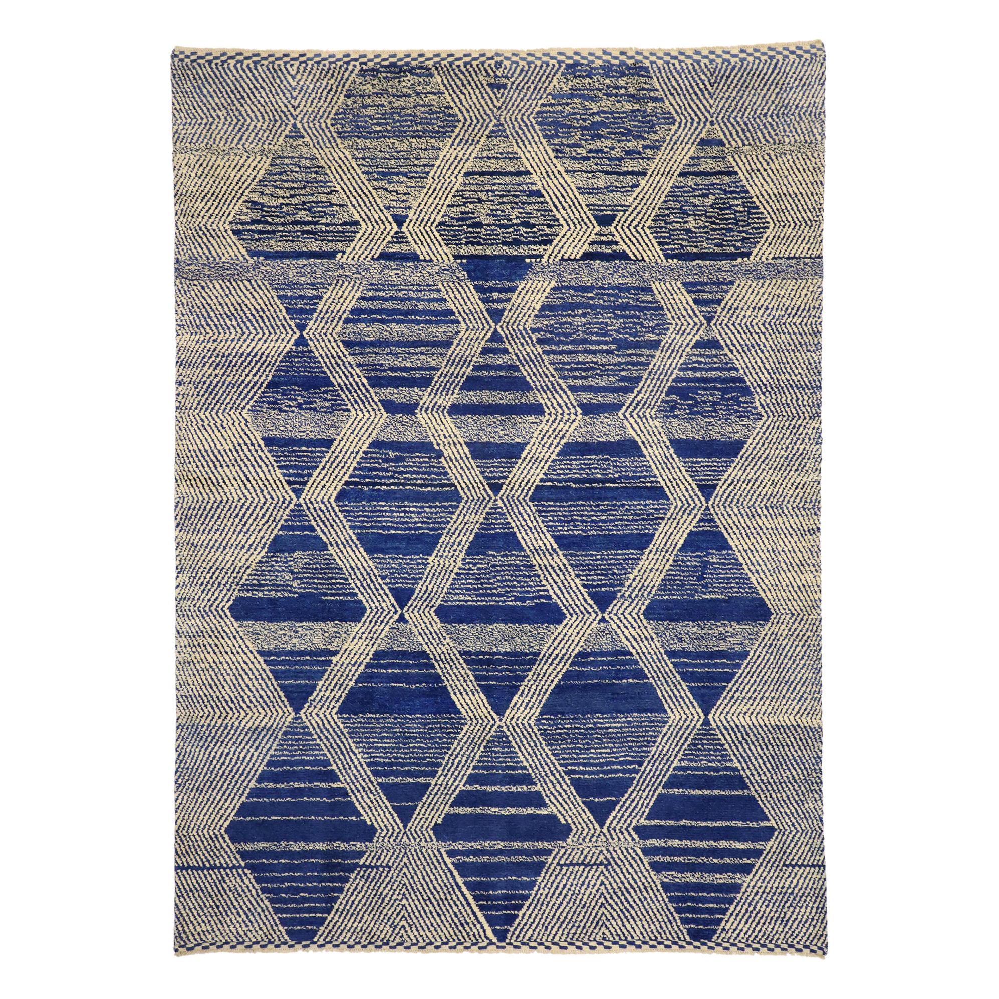 New Contemporary Geometric Moroccan Rug with Deconstructivism Postmodern Style