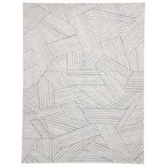 Nouveau tapis contemporain gris avec style Bauhaus et design en relief