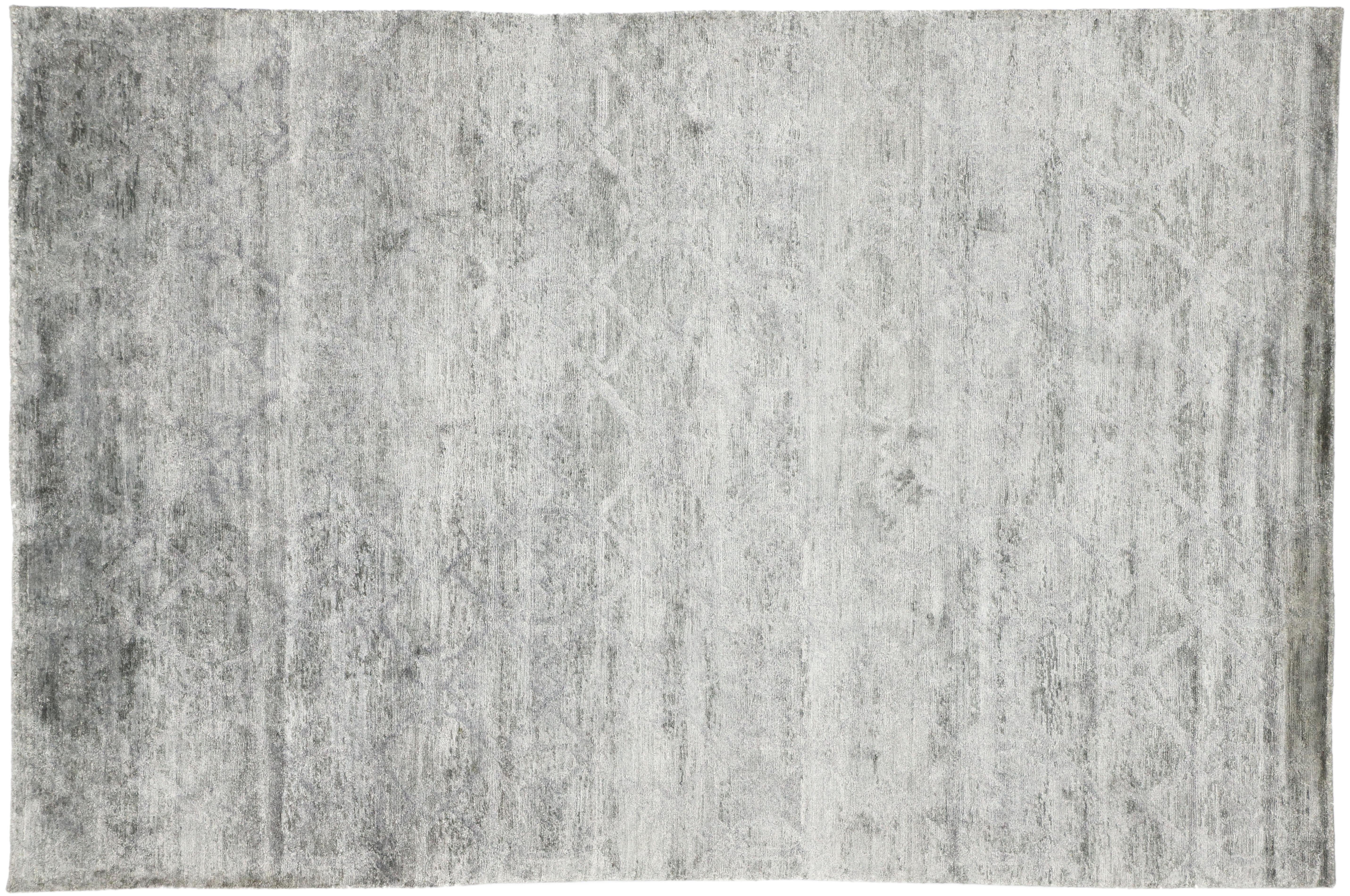 Zeitgenössischer grauer Teppich mit skandinavischem, modernem und modernem skandinavischem Stil im Angebot 1