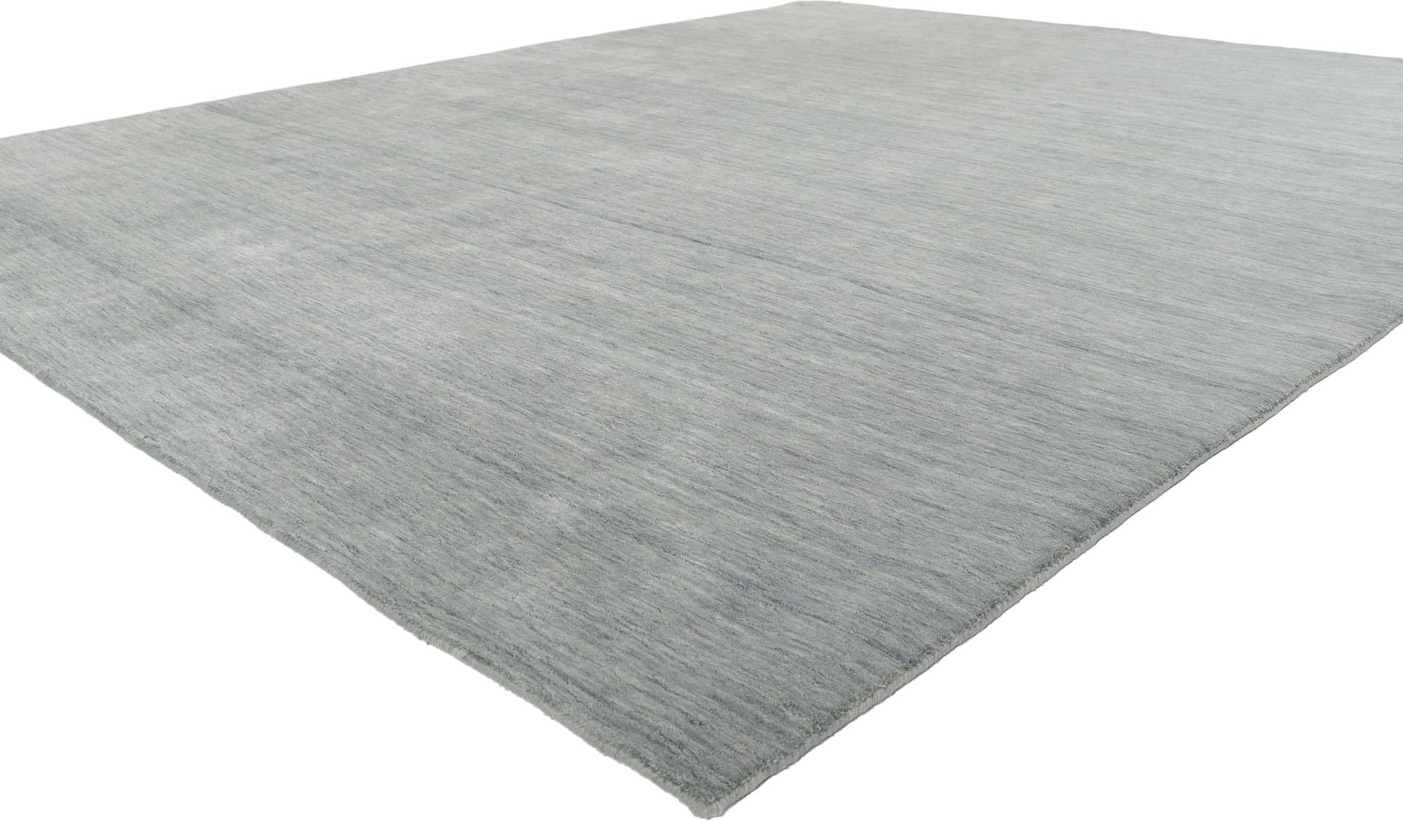 30743 new contemporary gray area rug with Modern style 08'03 x 09'11. Effortless beauty combined with simplicity and modern style, this hand-loom wool contemporary Indian rug provides a feeling of cozy contentment without the clutter. Imbued with