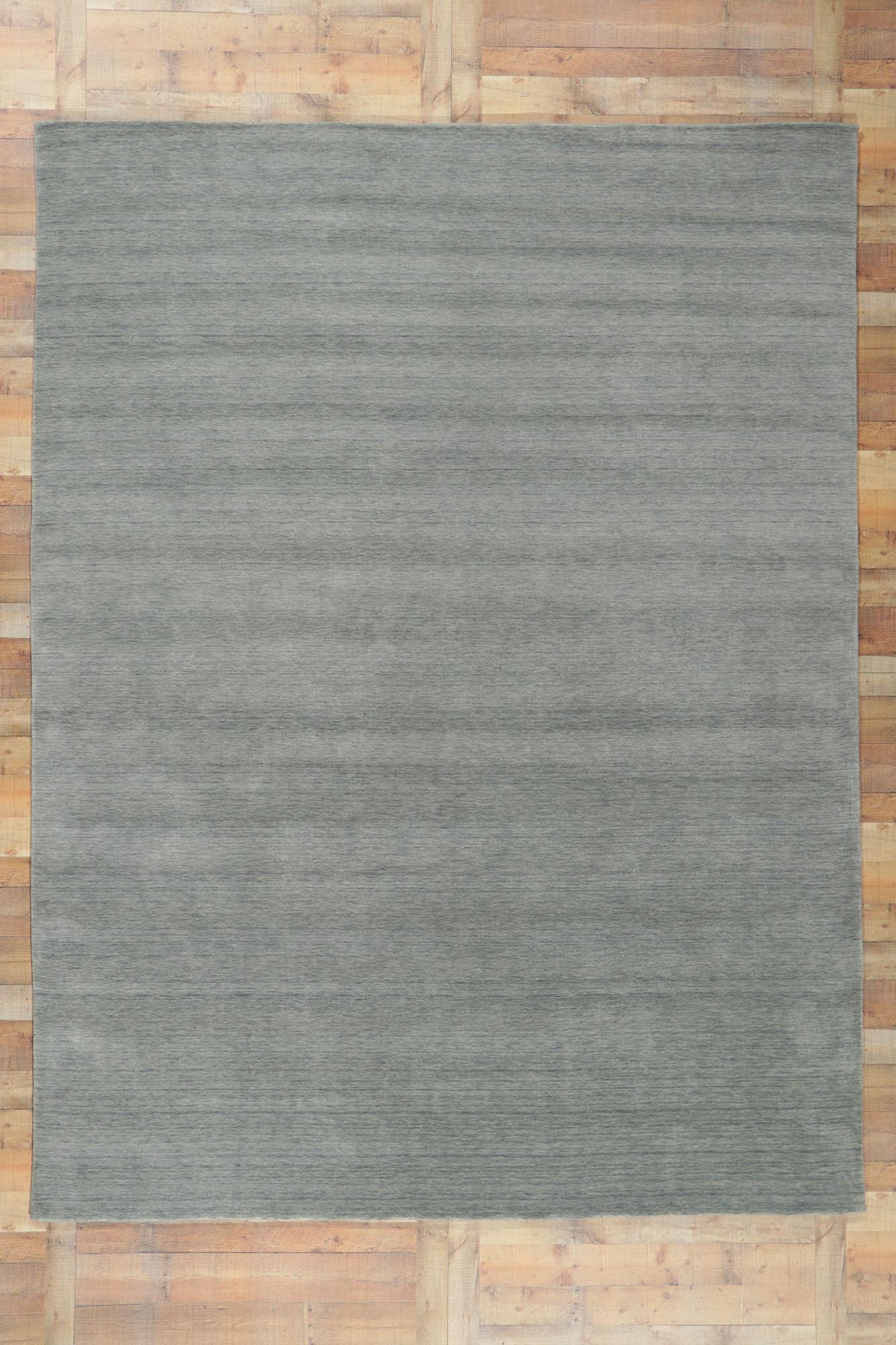 Laine Nouveau tapis gris contemporain de style moderne en vente
