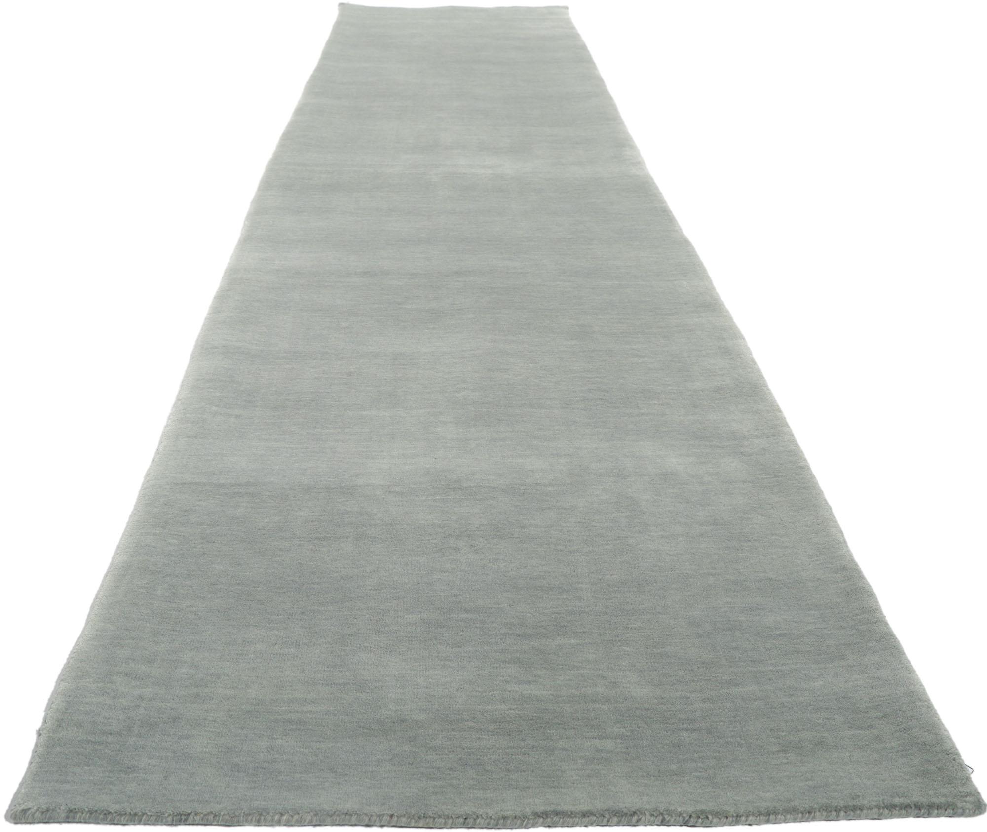 Indian New Contemporary Grey Hallway Runner with Modern Style For Sale