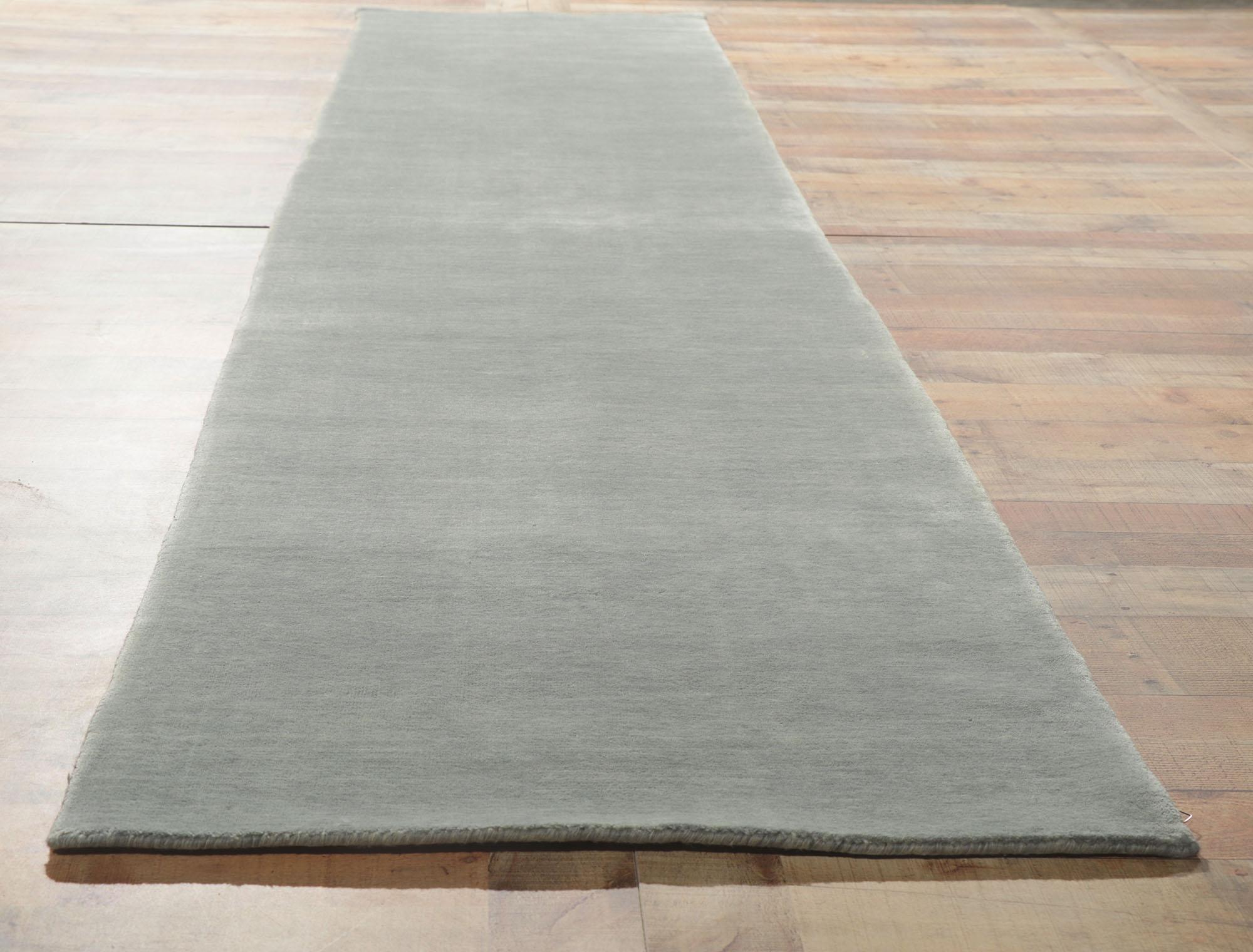New Contemporary Grey Hallway Runner with Modern Style For Sale 1