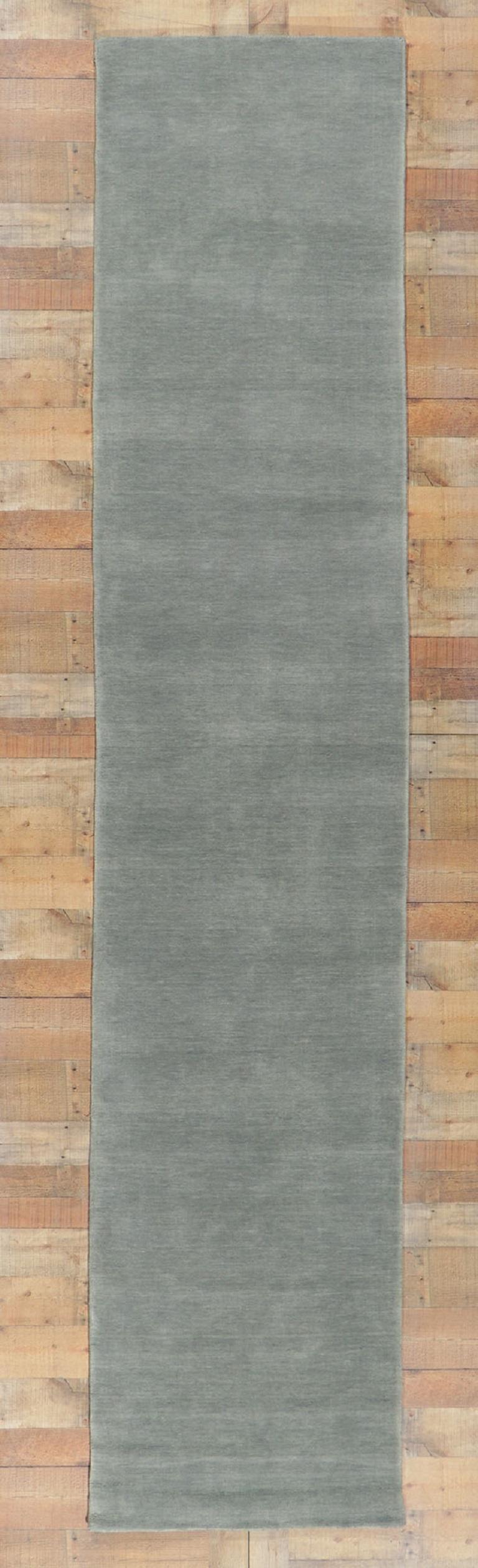 New Contemporary Grey Hallway Runner with Modern Style For Sale 2