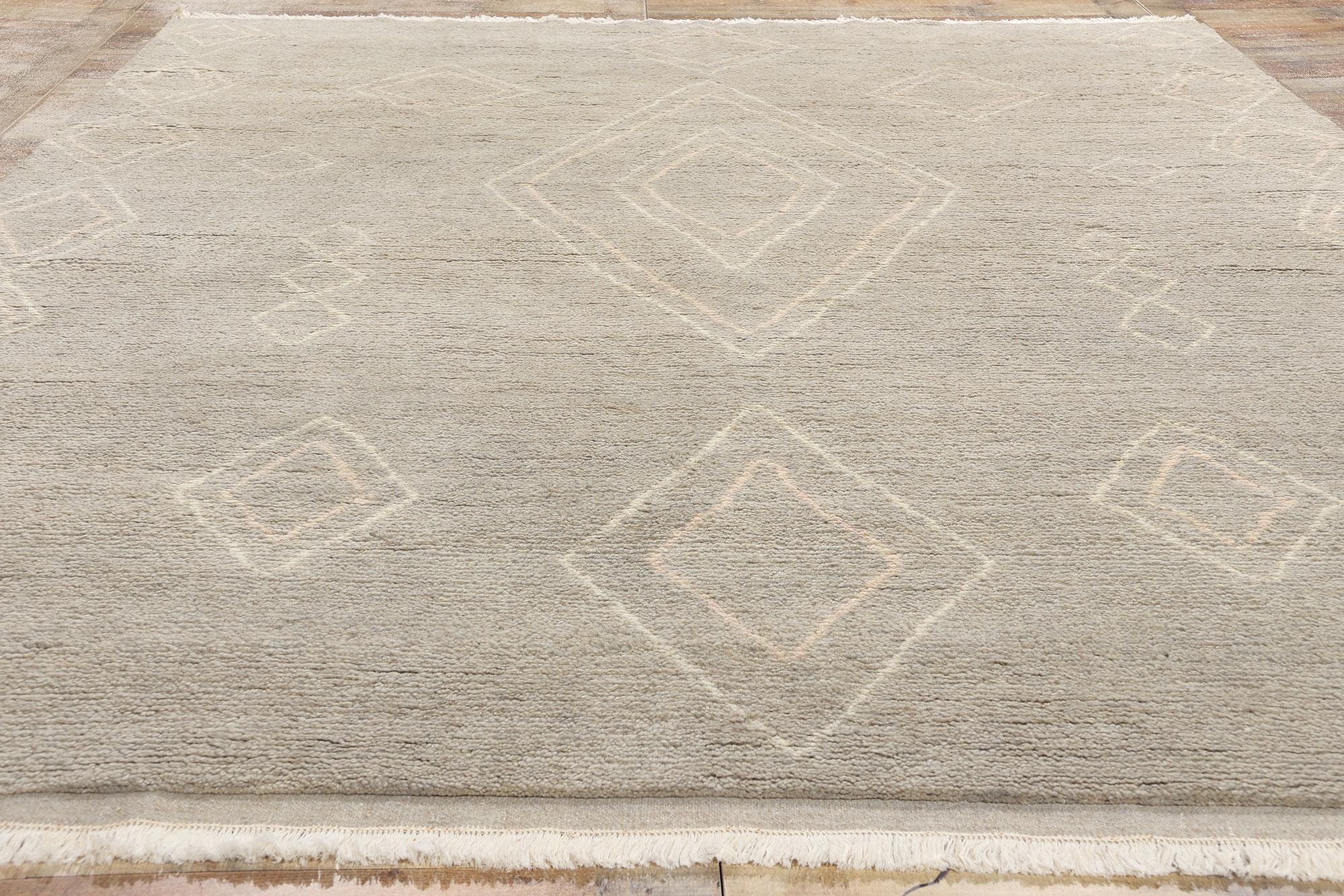 New Contemporary Gray Moroccan Rug, Minimalistischer Bohemian trifft auf Tribal-Enchantment (Wolle) im Angebot