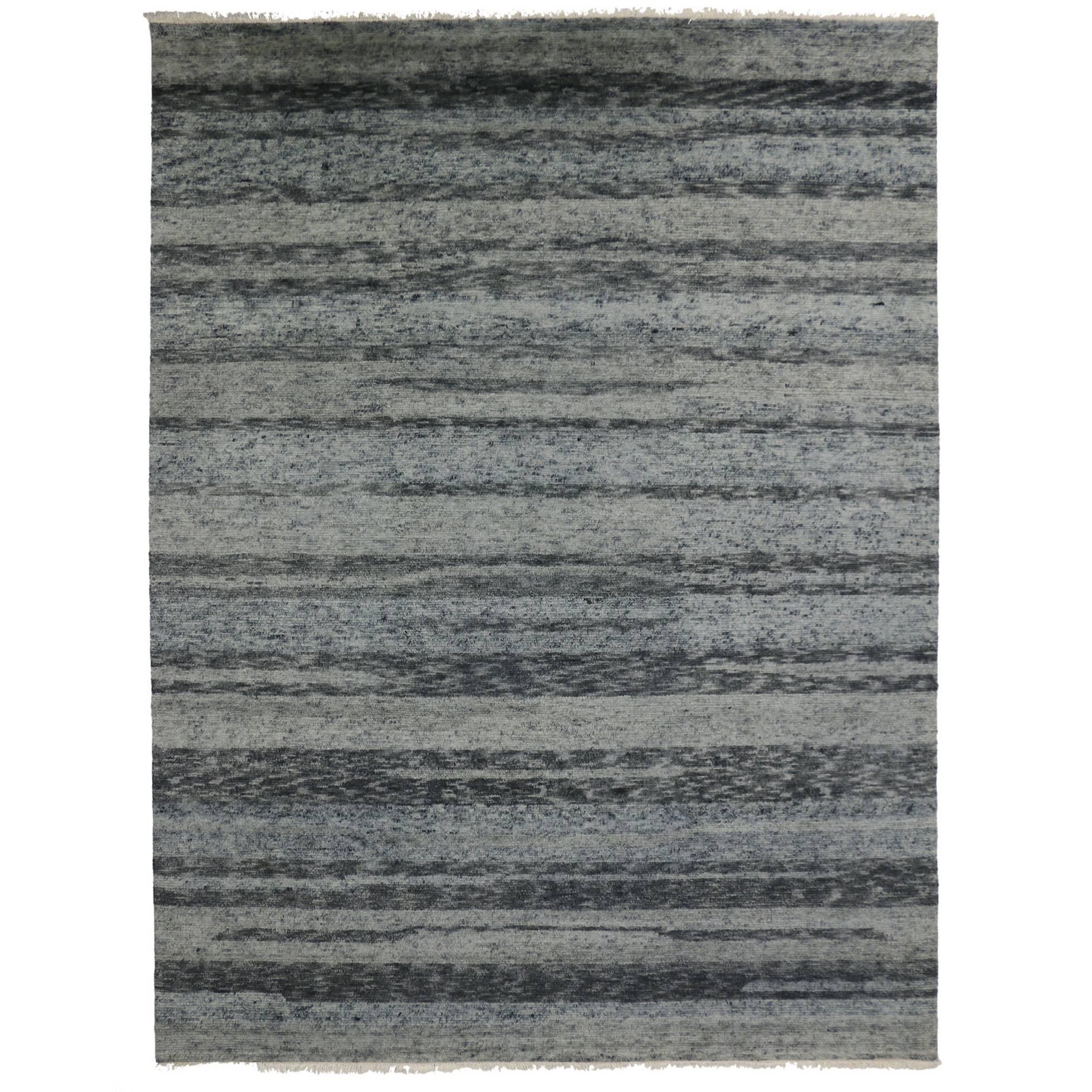 Contemporary Moroccan Gray Rug with New Nordic Hygge Vibes and Bauhaus Style