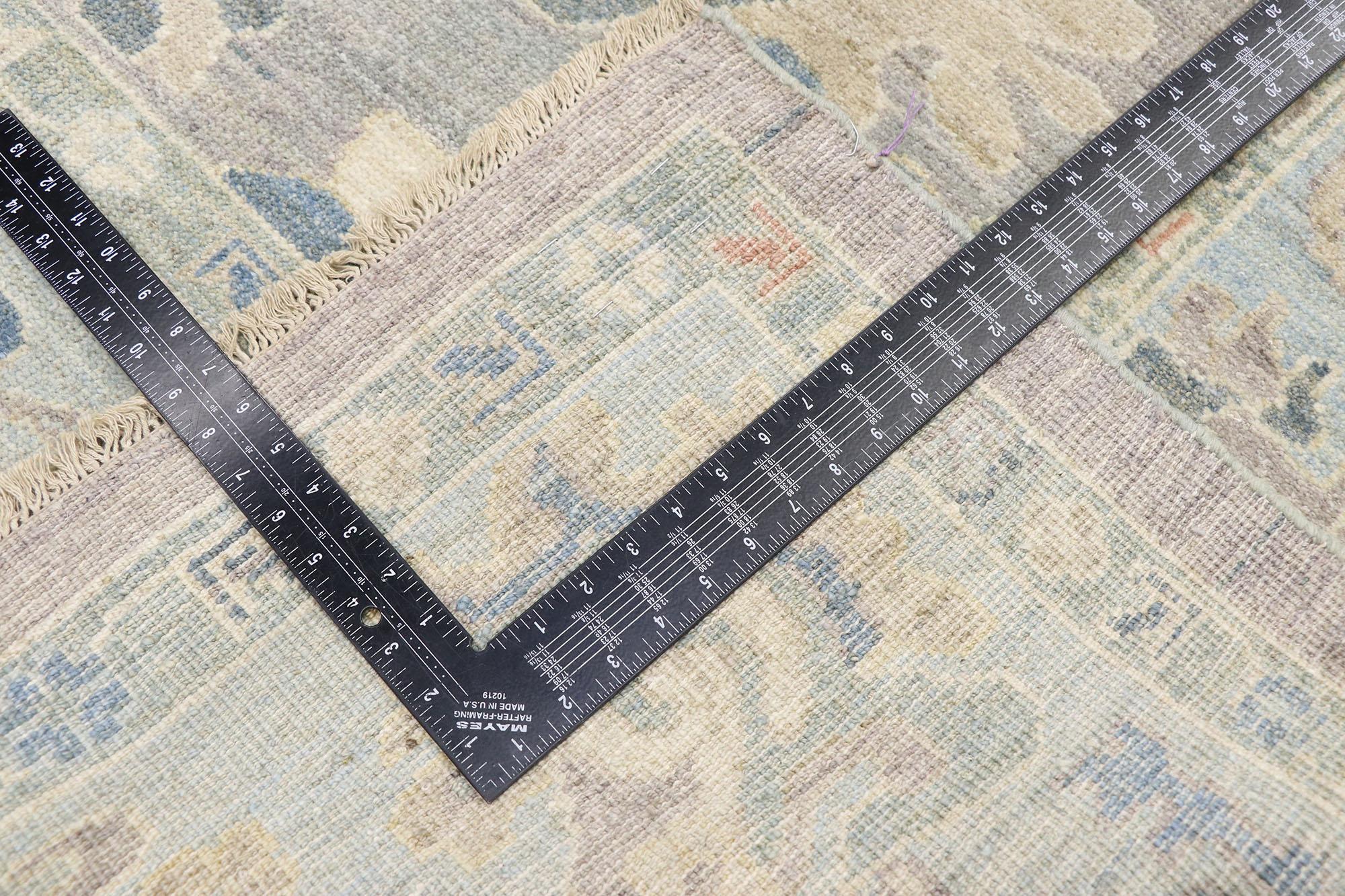 New Contemporary Grau und Blau Persisch Sultanabad Teppich (Handgeknüpft) im Angebot