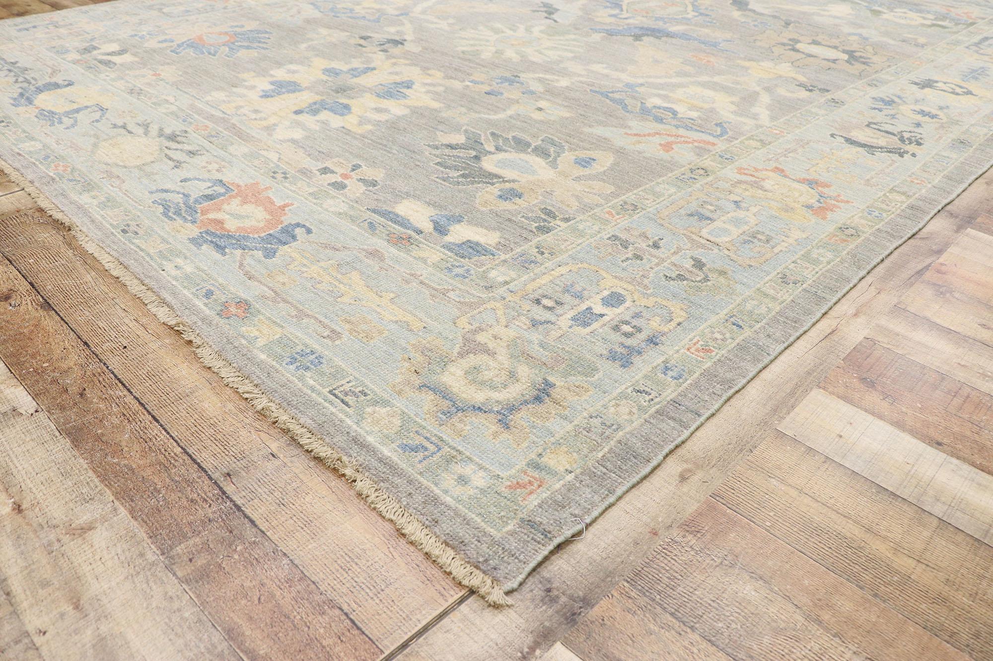 New Contemporary Grau und Blau Persisch Sultanabad Teppich im Zustand „Neu“ im Angebot in Dallas, TX