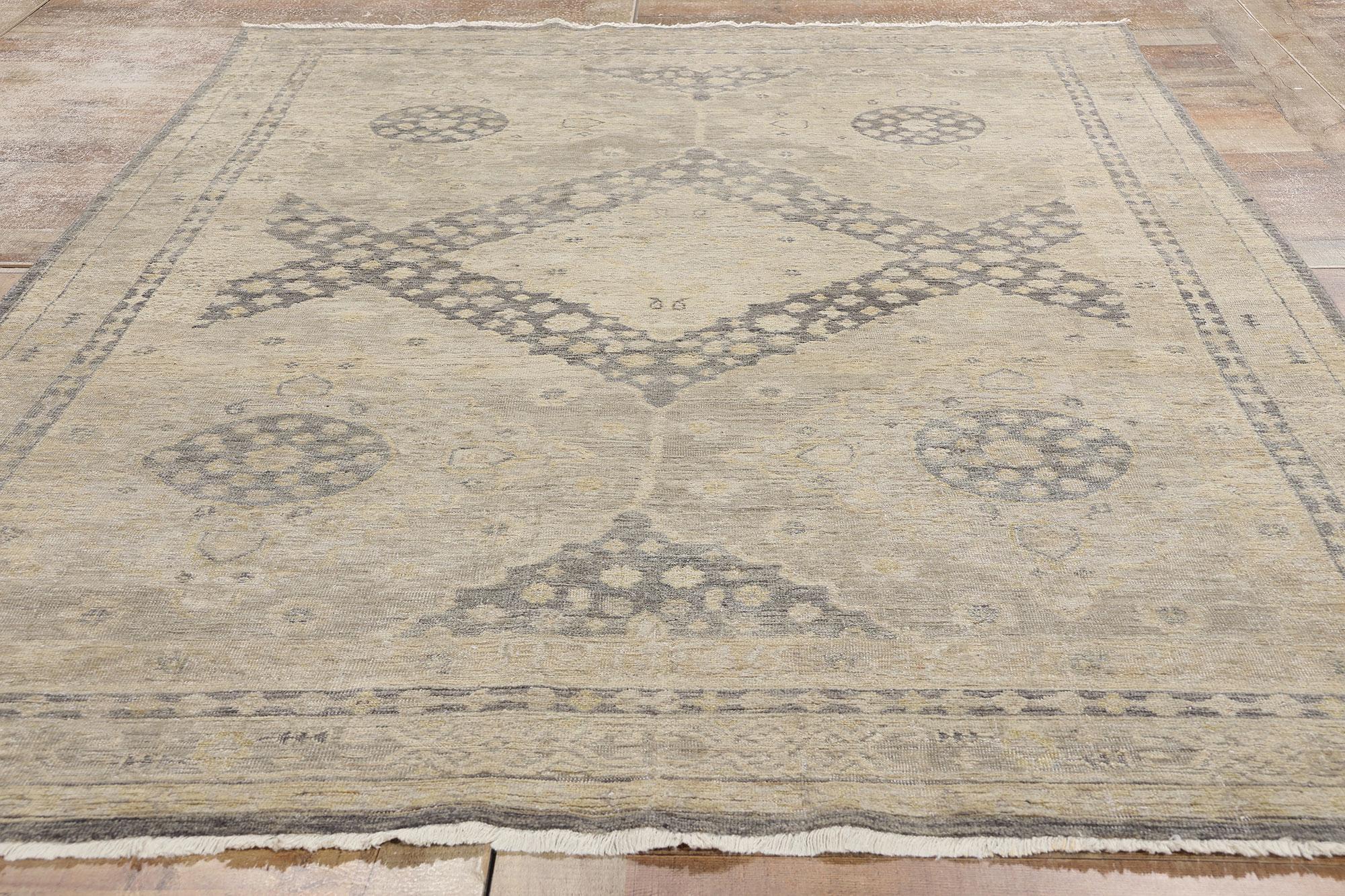 Nueva Alfombra Khotan Gris Contemporánea Lana en venta