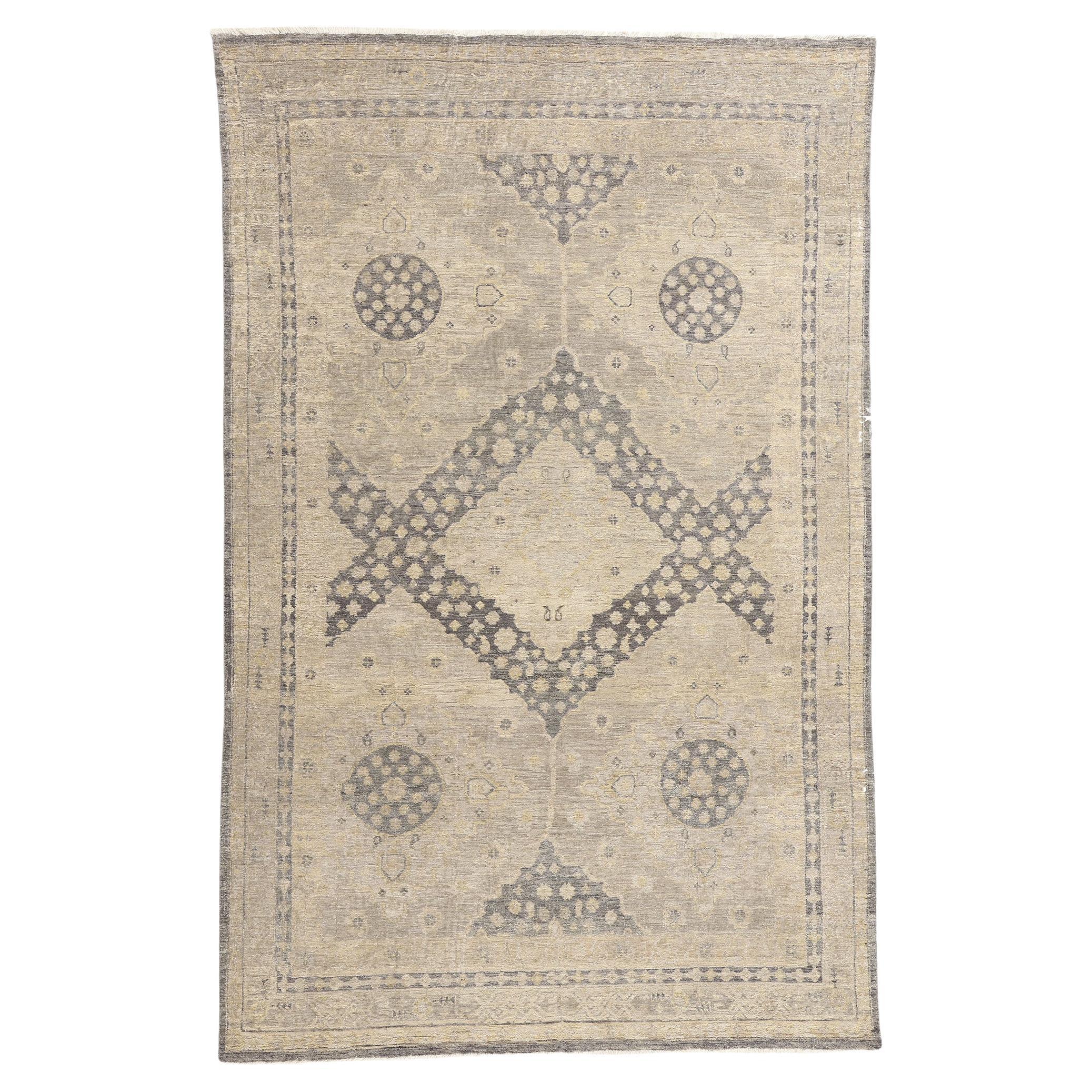 Nueva Alfombra Khotan Gris Contemporánea en venta
